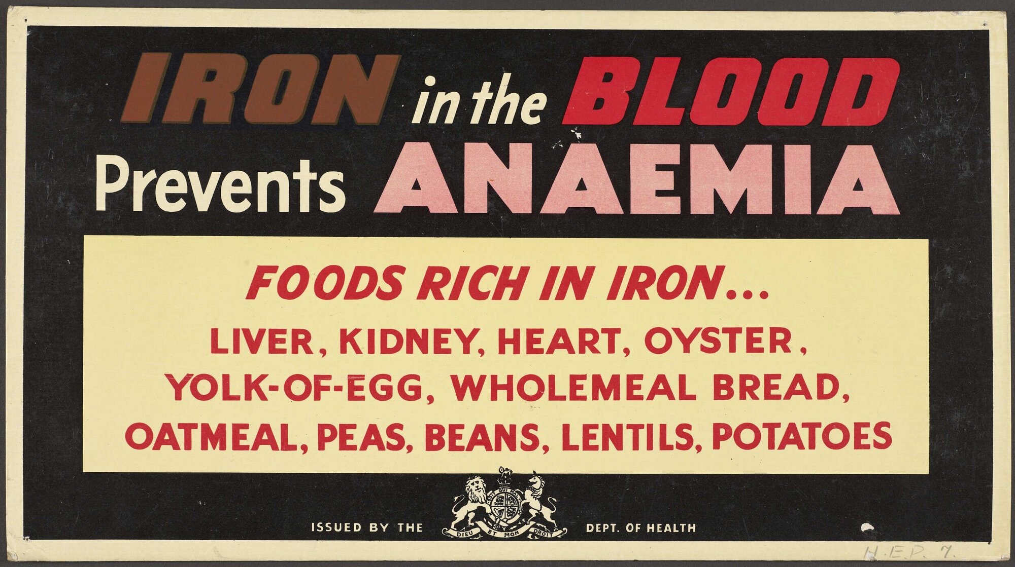 "Iron in the Blood Prevents Anaemia"