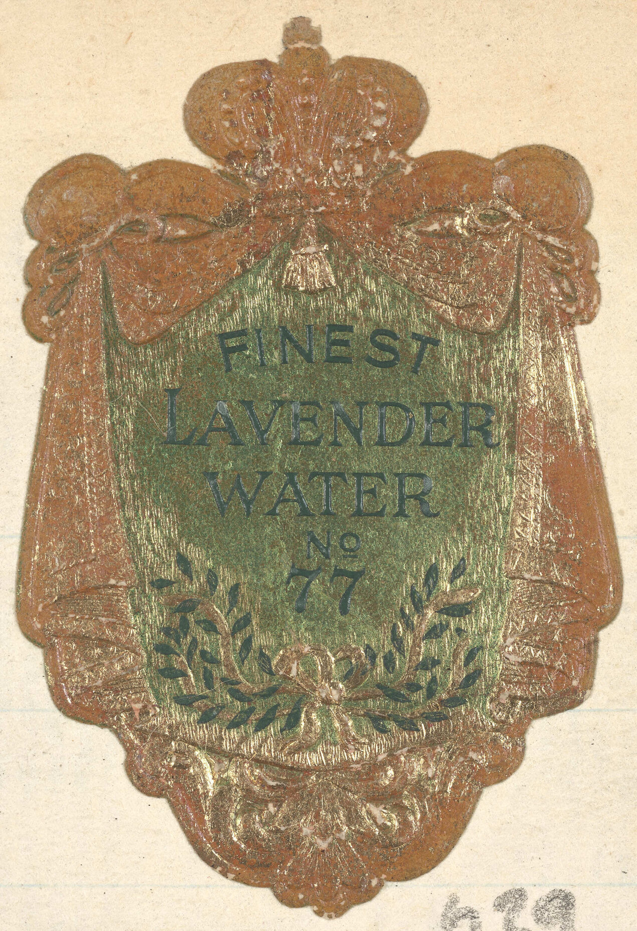 "Finest Lavender Water No 77"