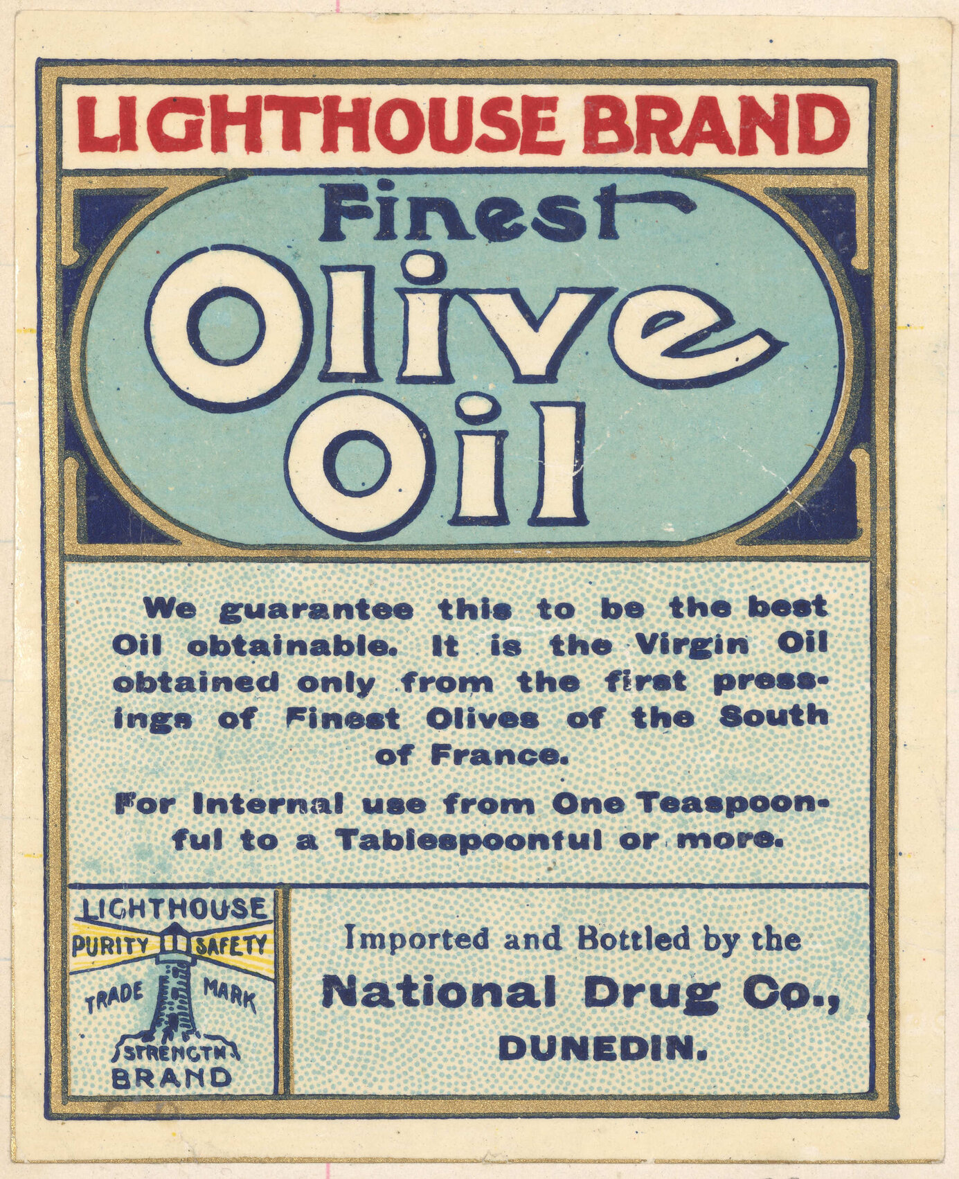 "Lighthouse Brand Finest Olive Oil"