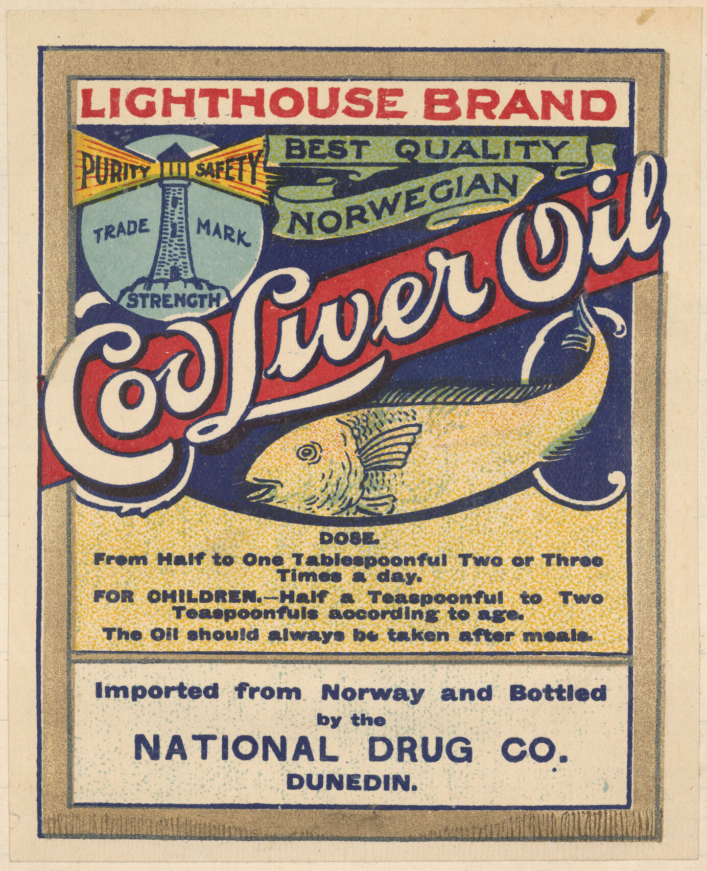 "Lighthouse Brand Best Quality Norwegian Cod Liver Oil"