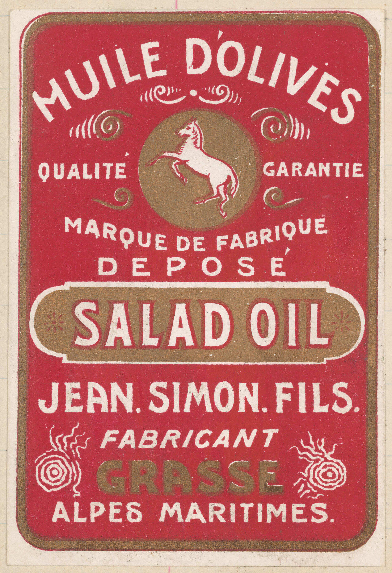 "Huile D'Olives Salad Oil"