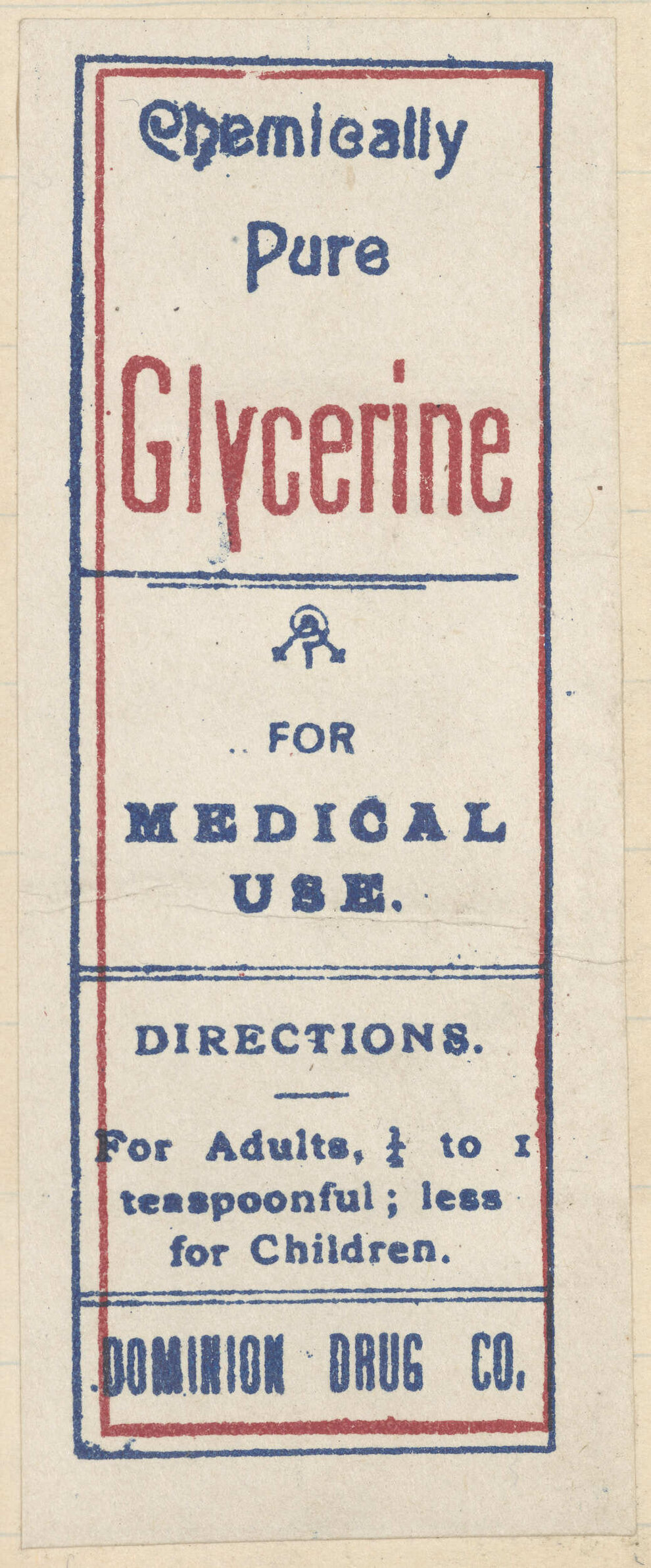 "Chemically Pure Glycerine"