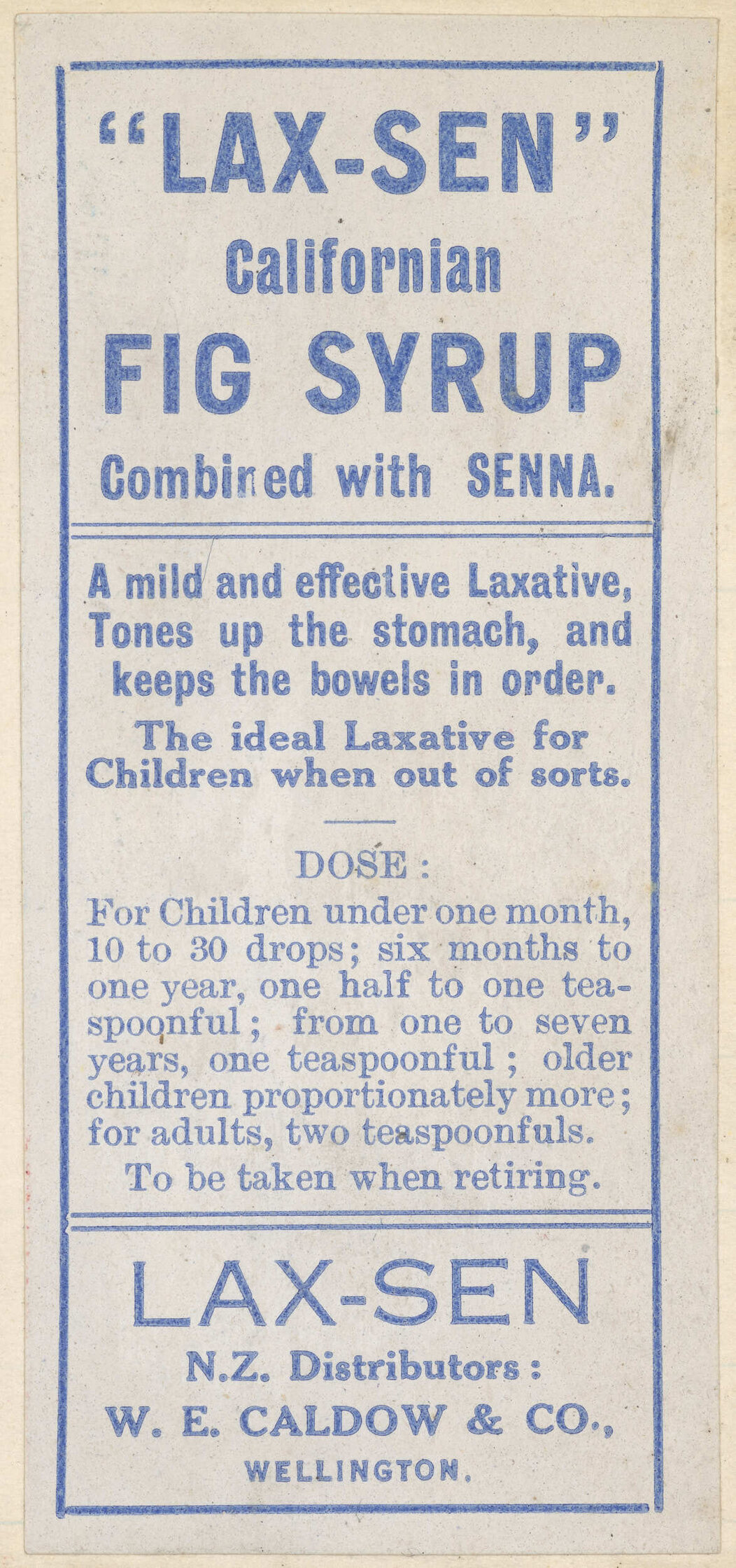 " "Lax-Sen" Californian Fig Syrup"
