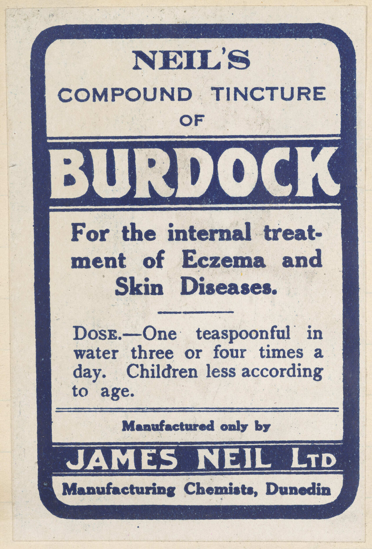 "Neil's Compound Tincture of Burdock"