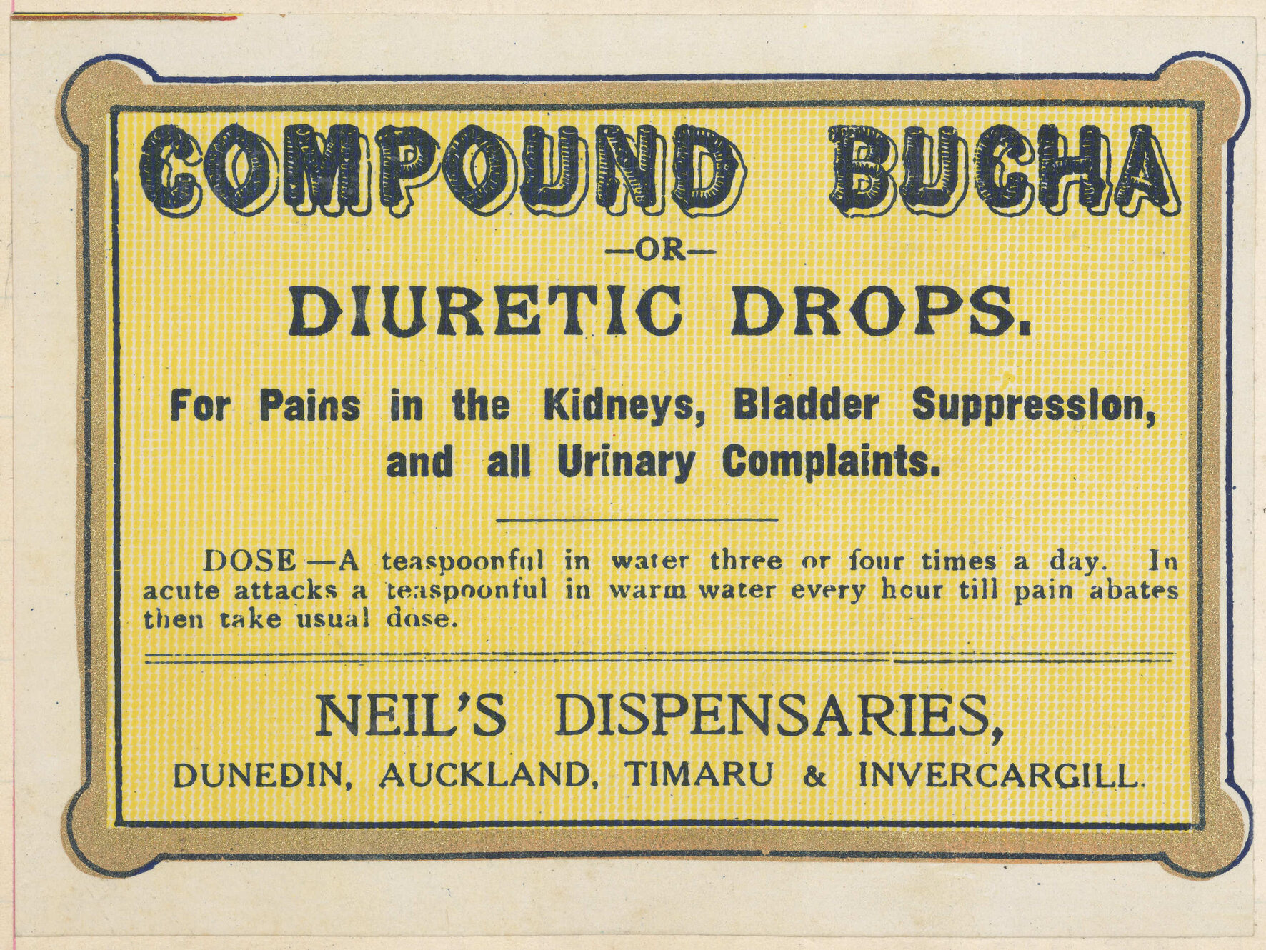 "Compound Bucha Or Diuretic Drops."