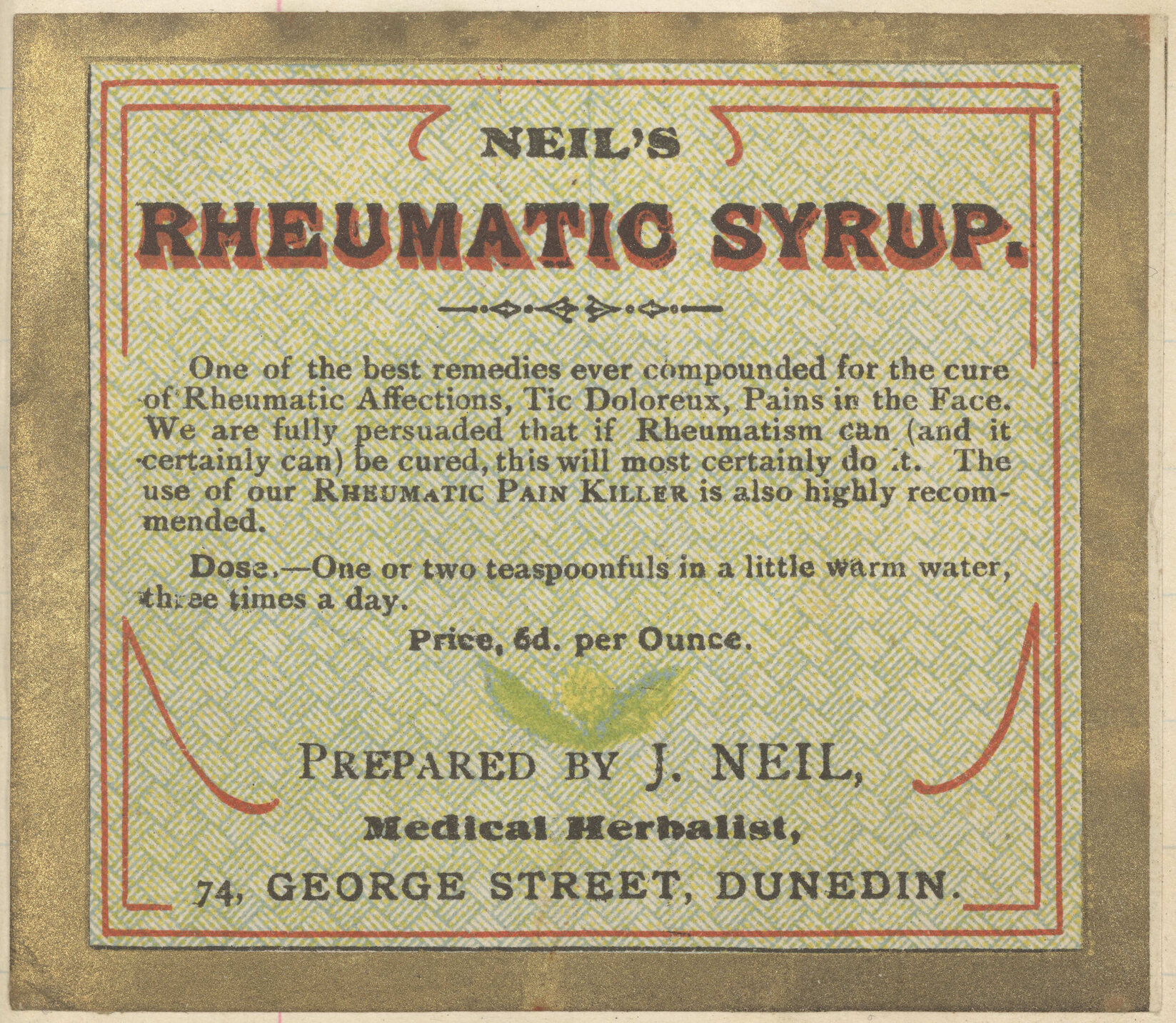 "Neil's Rheumatic Syrup."