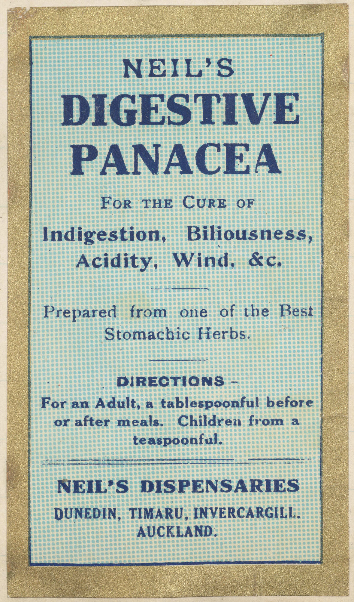 "Neil's Digestive Panacea"