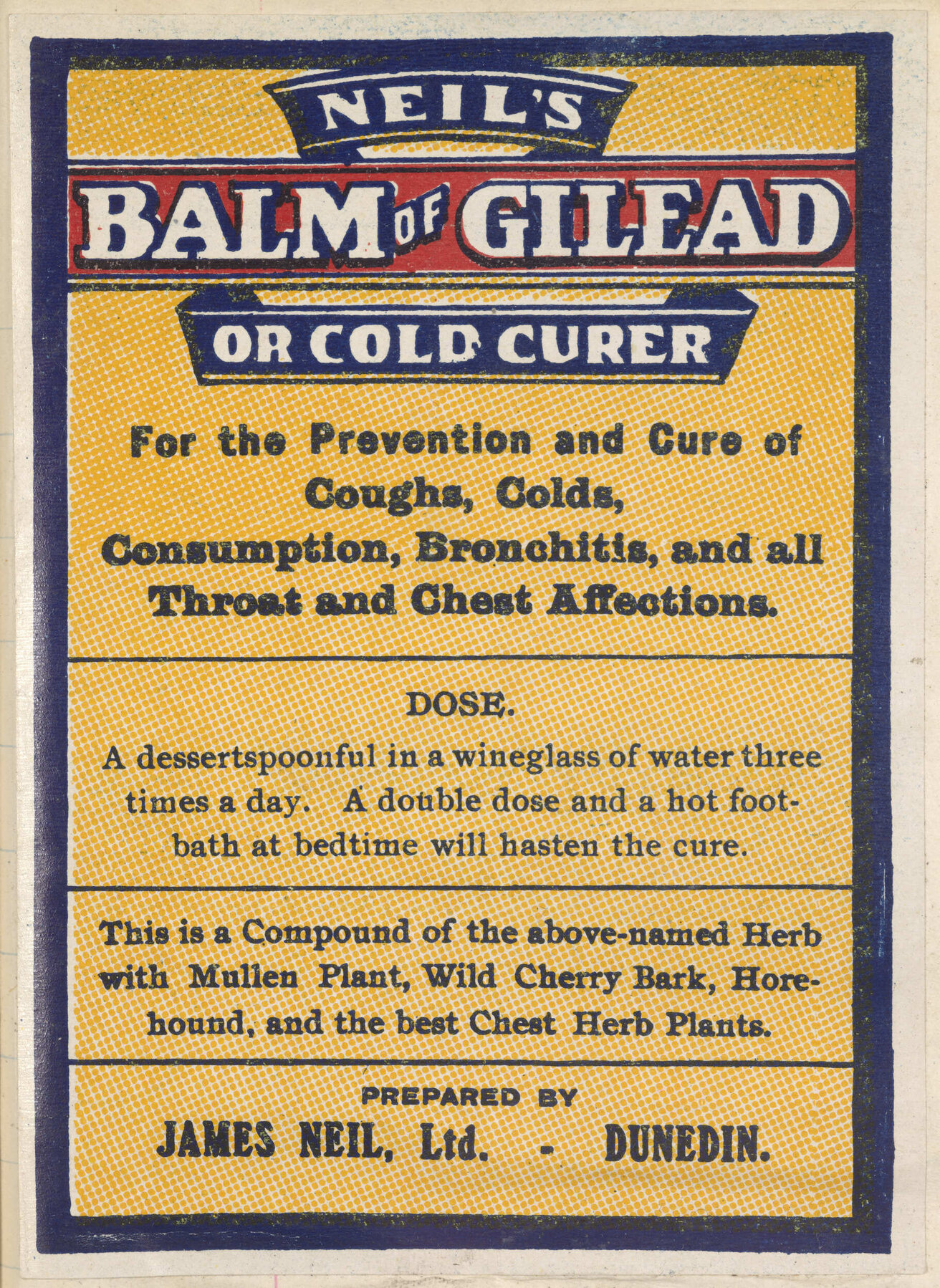 "Neil's Balm of Gilead Or Cold Curer"