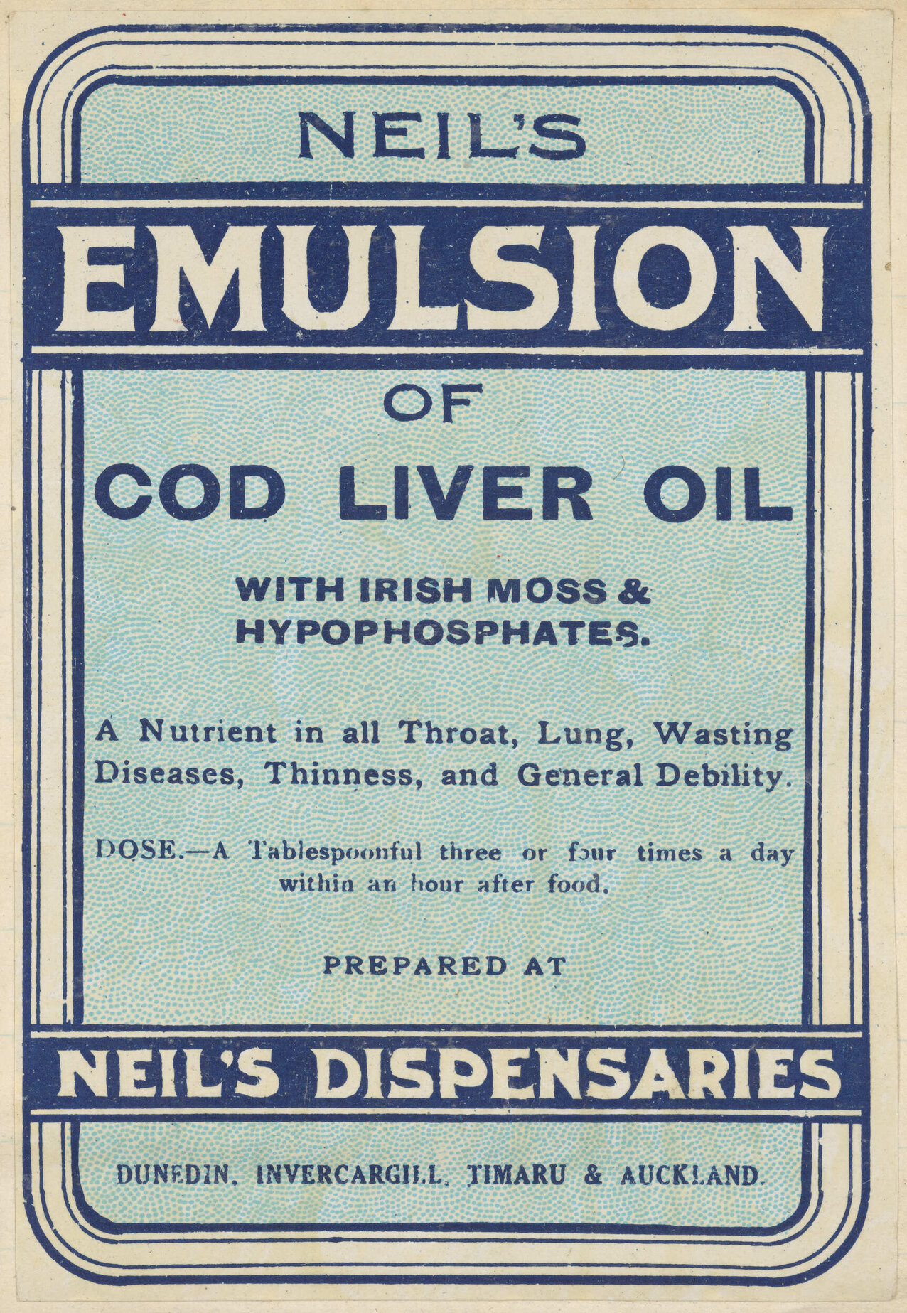 "Neil's Emulsion of Cod Liver Oil"