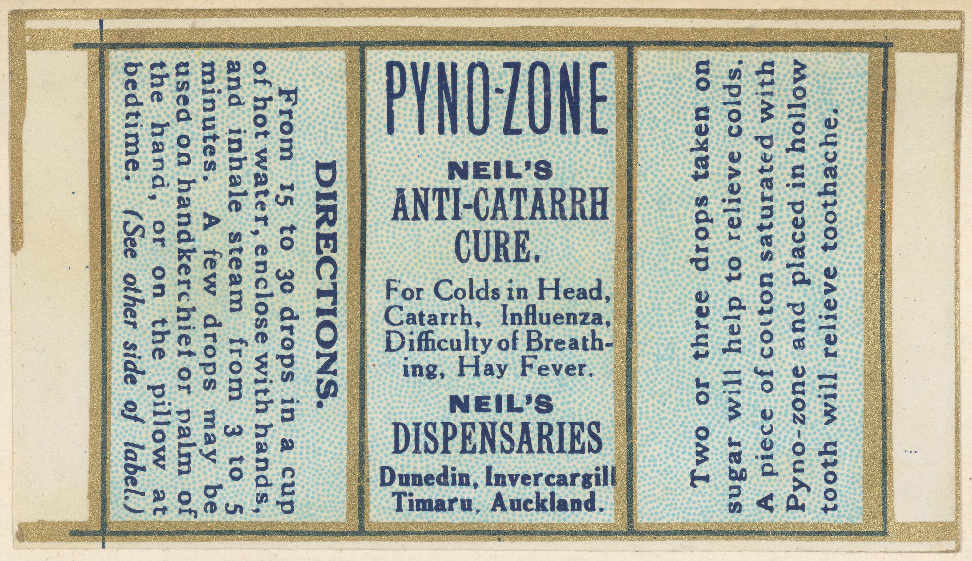 "Pyno-Zone Neil's Anti-Catarrh Cure."