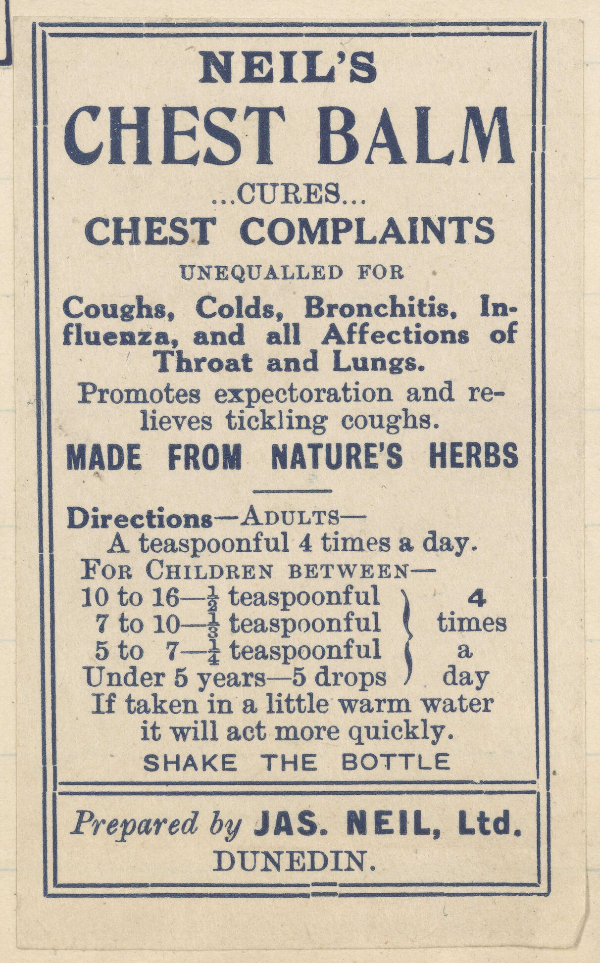"Neil's Chest Balm"