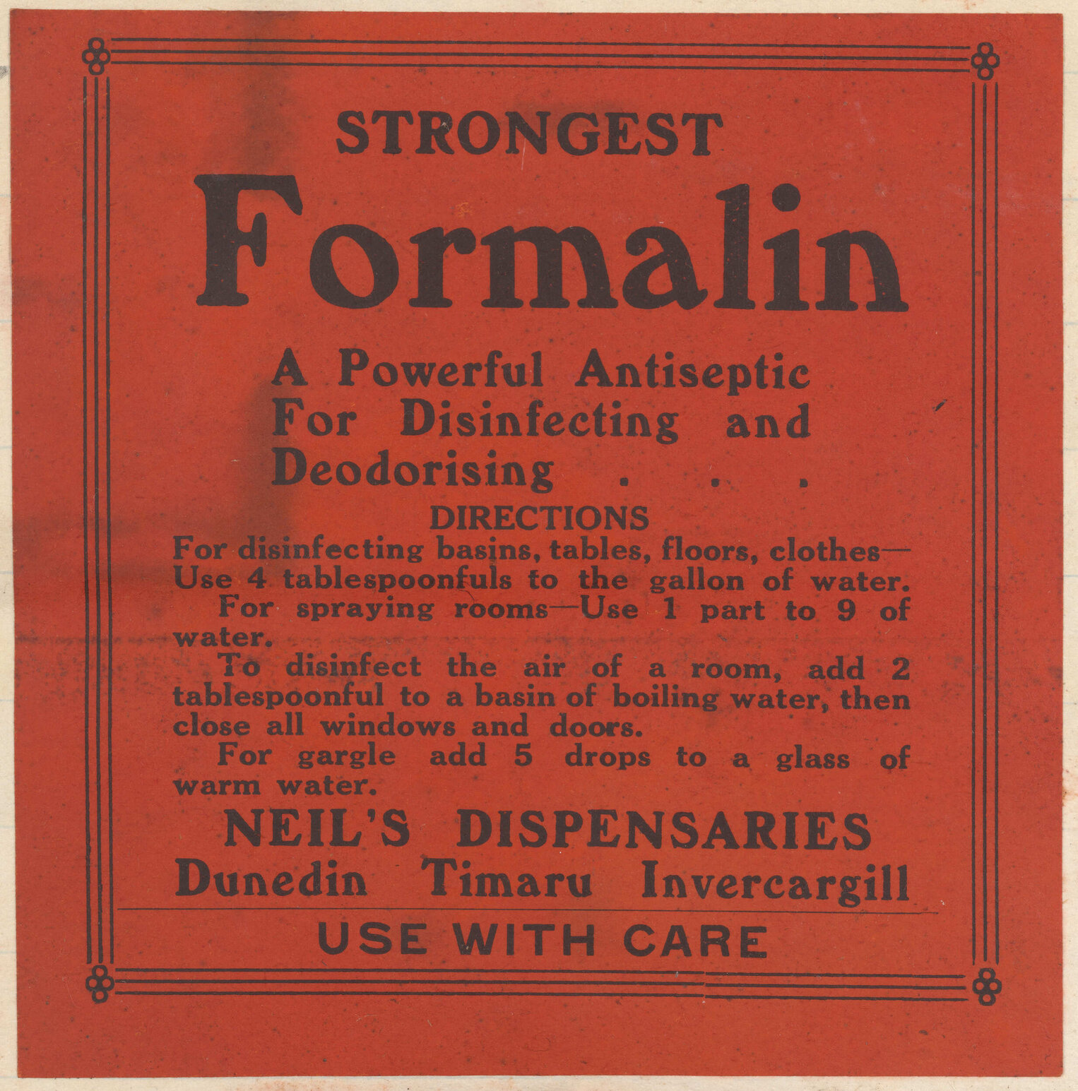 "Strongest Formalin"