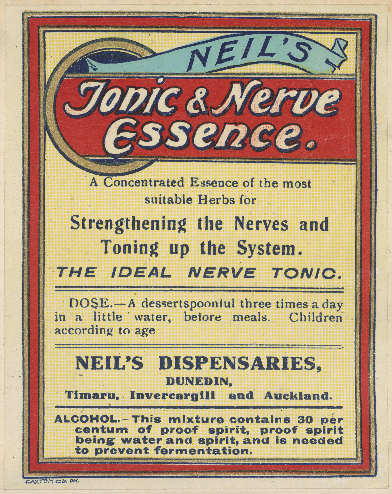 "Neil's Tonic &amp; Nerve Essence."