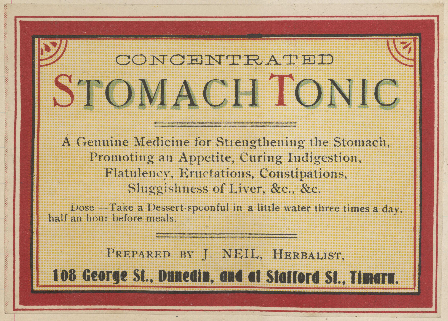 "Concentrated Stomach Tonic"