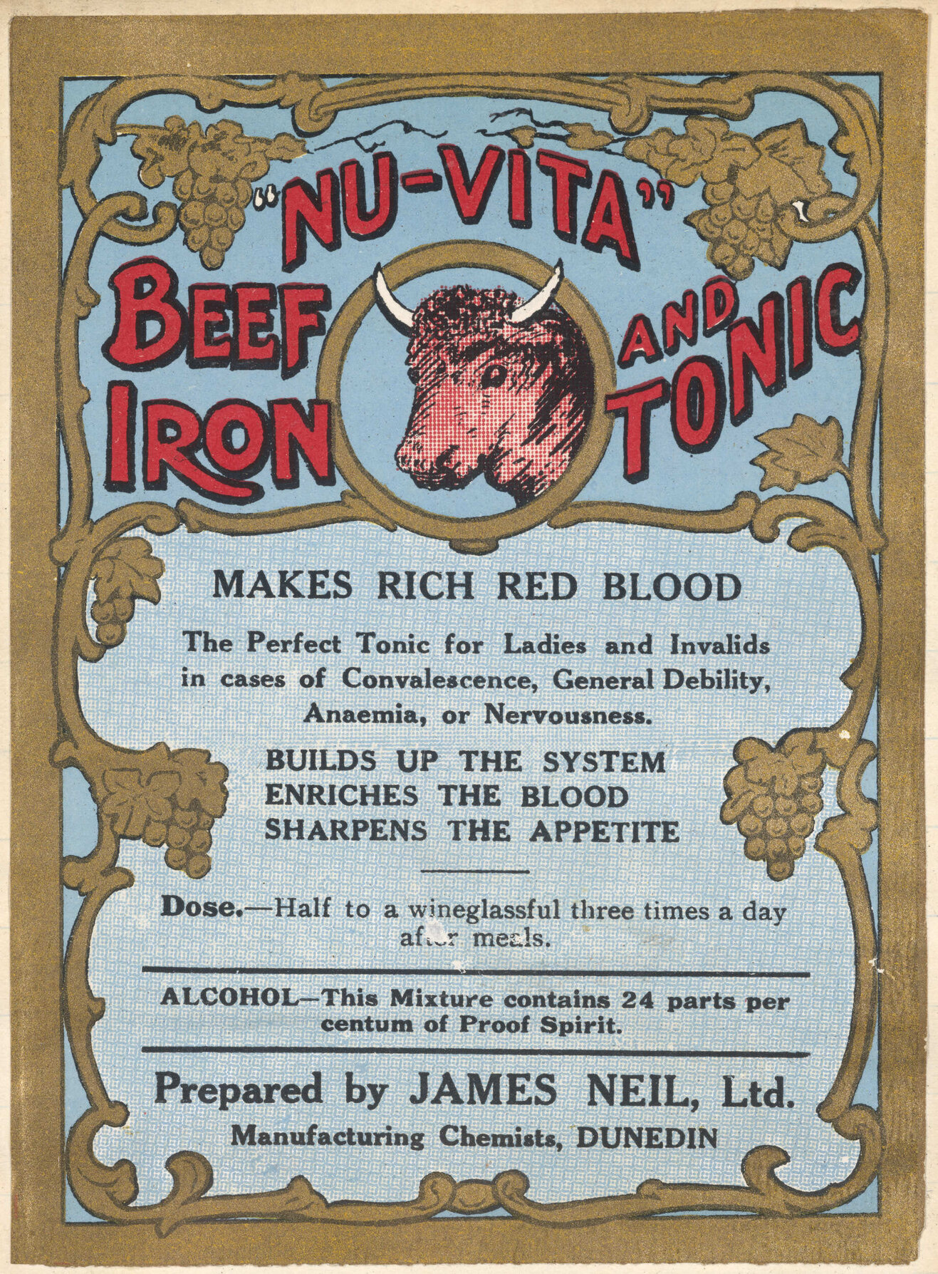 " "Nu-Vita" Beef And Iron Tonic"
