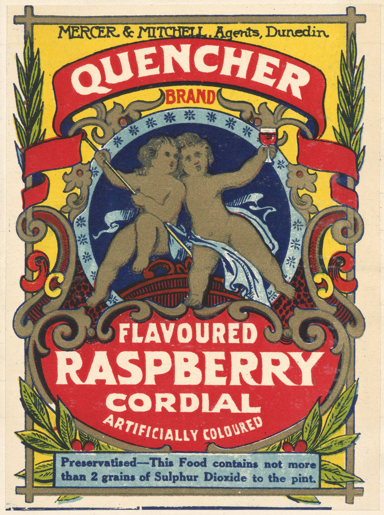"Quencher Flavoured Raspberry Cordial"