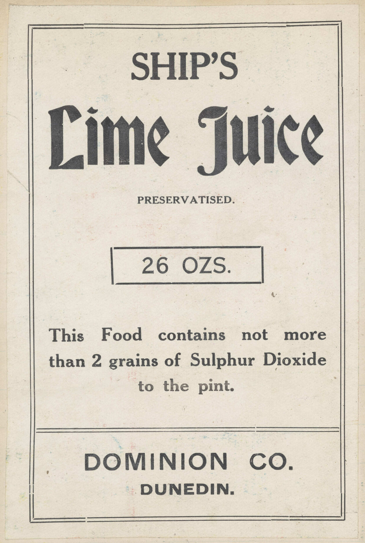 "Ship's Lime Juice"
