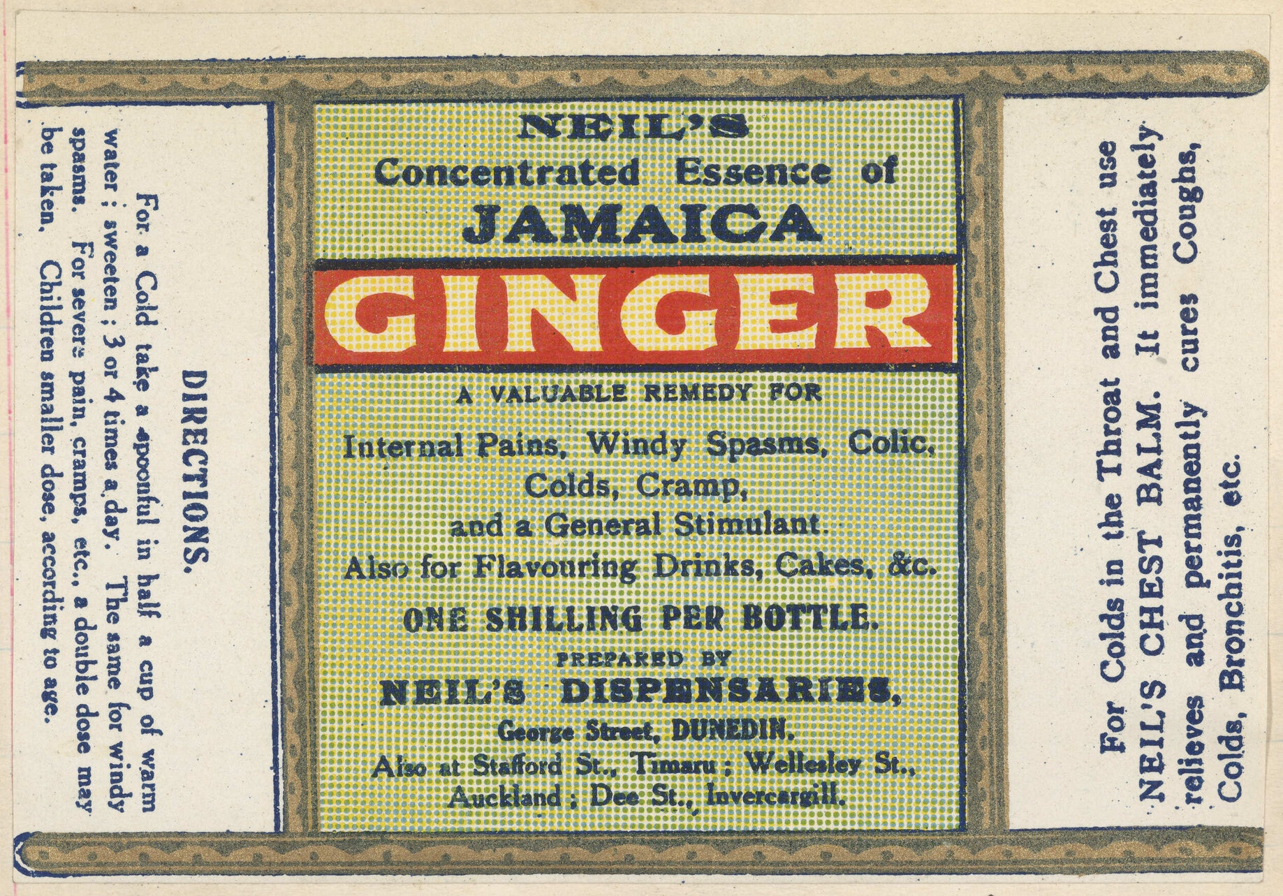 "Neil's Concentrated Essence of Jamaica Ginger"