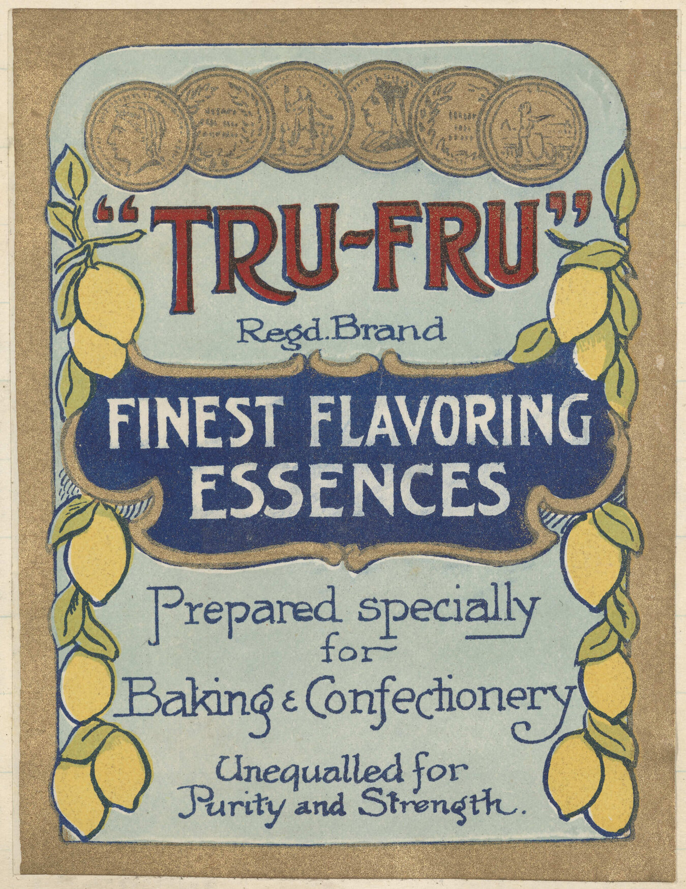 " "Tru-Fru" Finest Flavouring Essences"