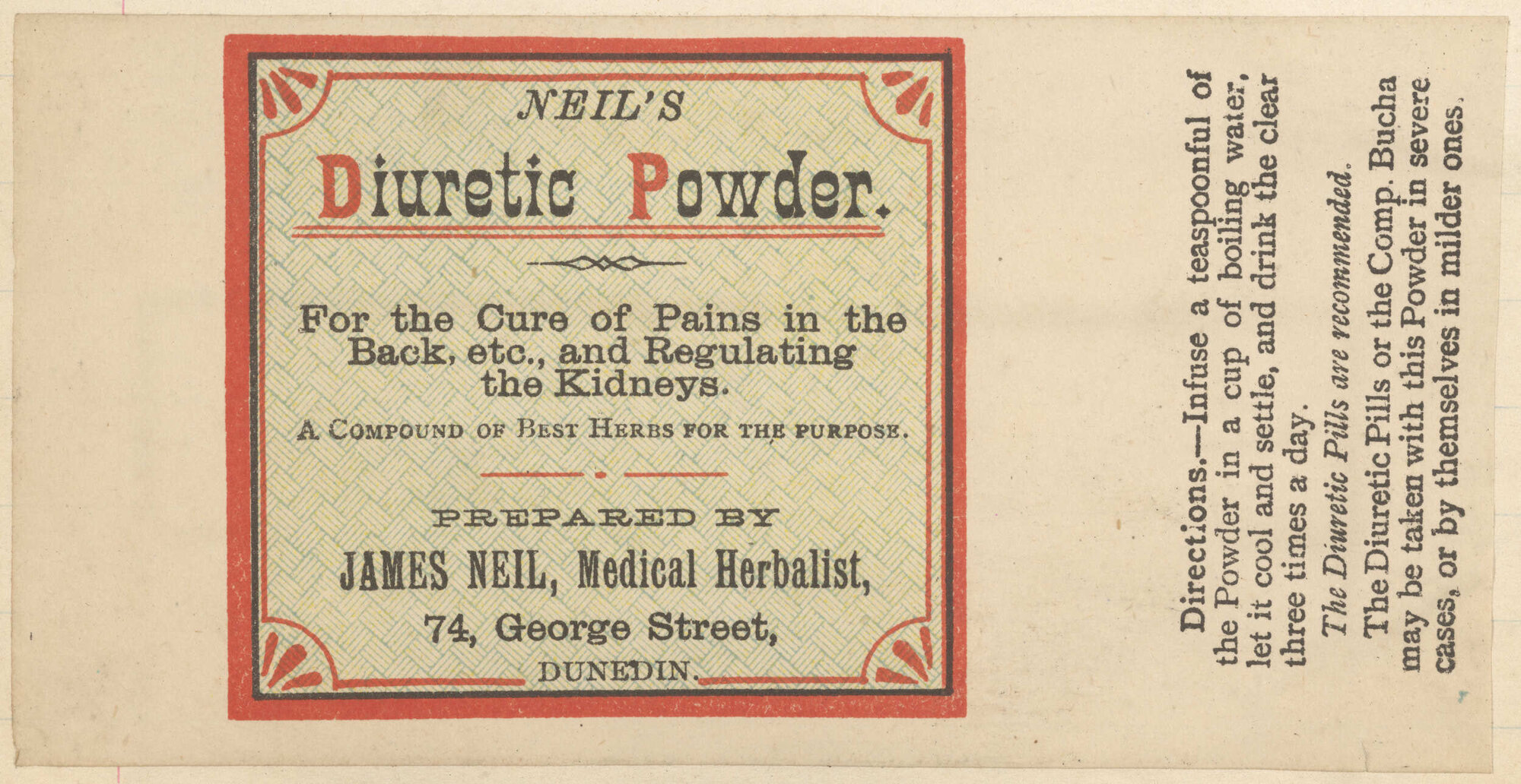 "Neil's Diuretic Powder."