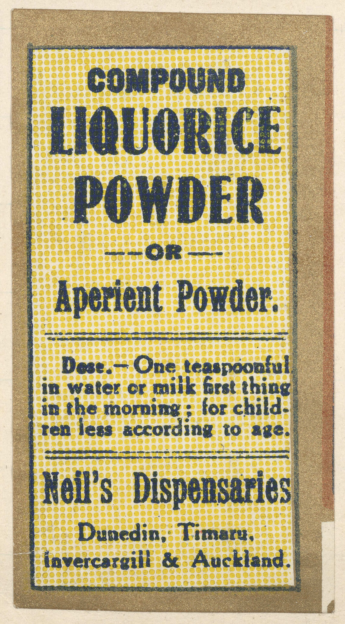 "Compound Liquorice Powder Or Aperient Powder."