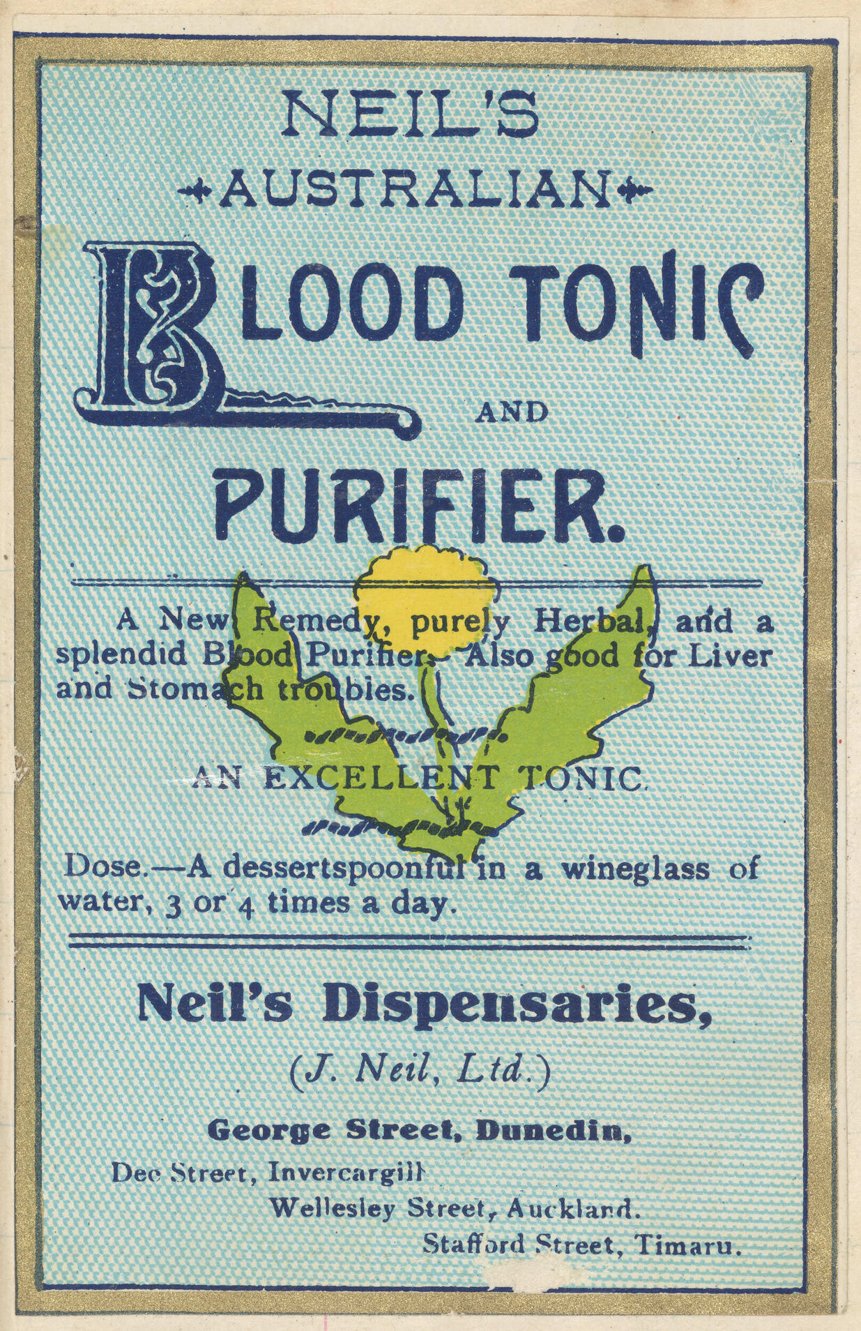 "Neil's Australian Blood Tonic And Purifier."