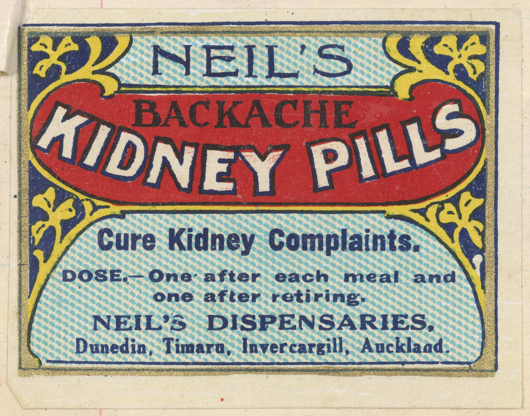 "Neil's Backache Kidney Pills"