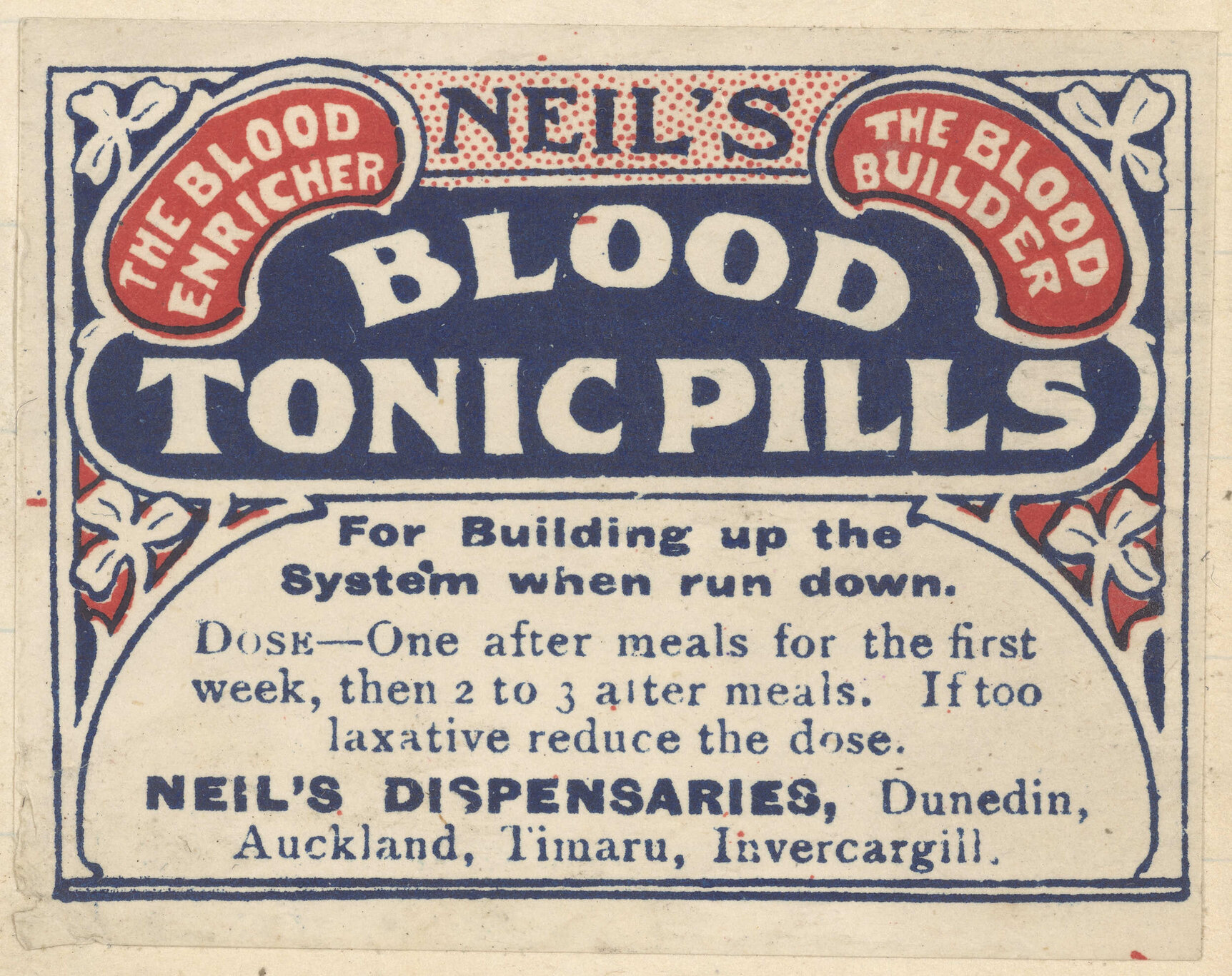 "Neil's Blood Tonic Pills"