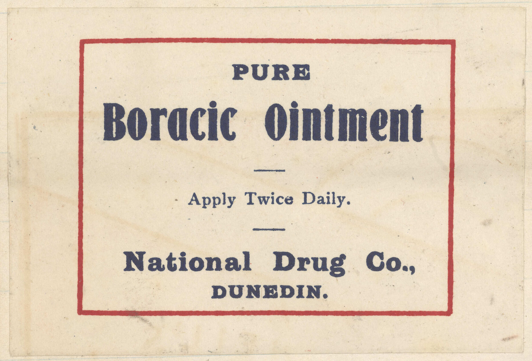 "Pure Boracic Ointment"