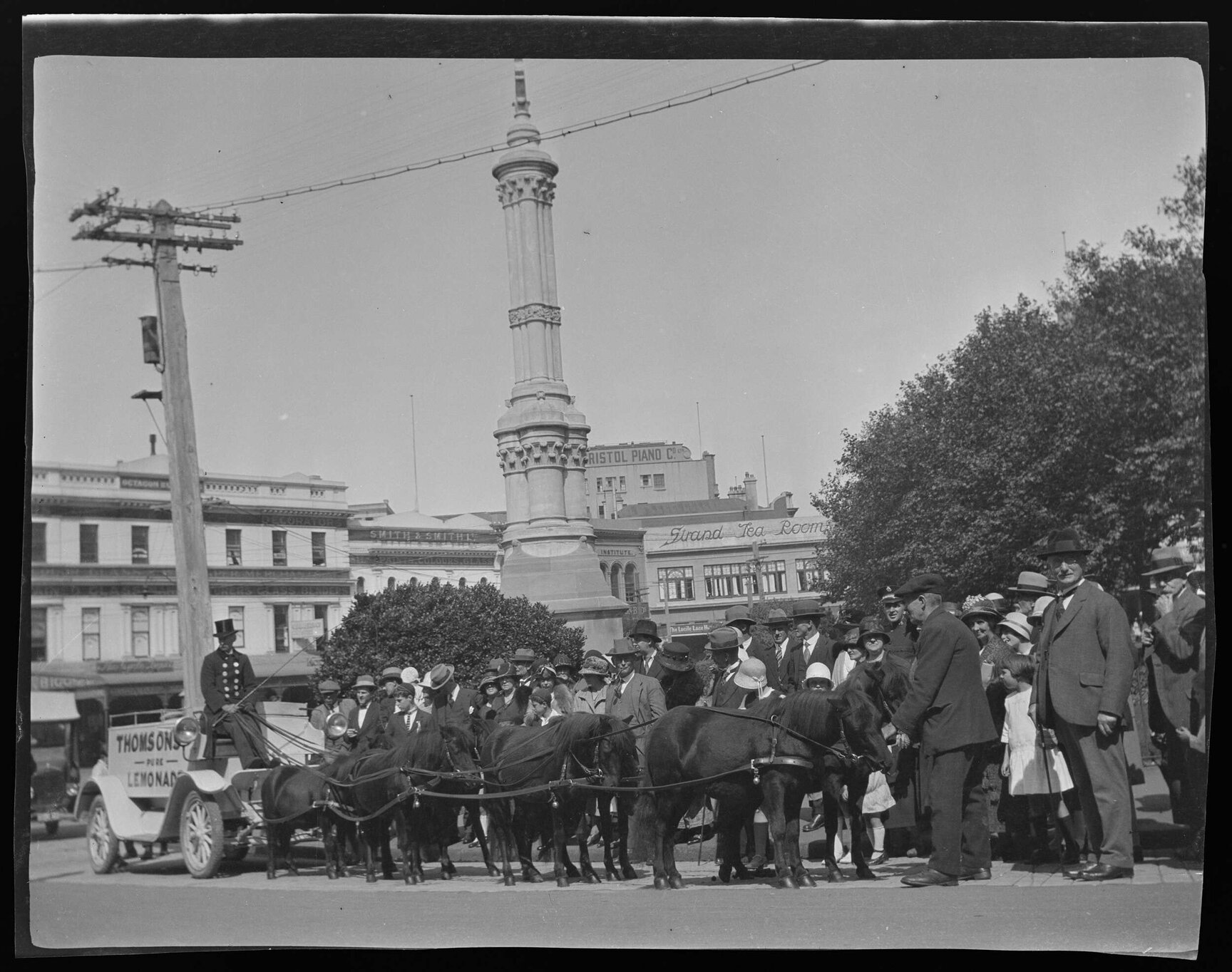Thomsons Lemonade pony-drawn carriage, Octagon