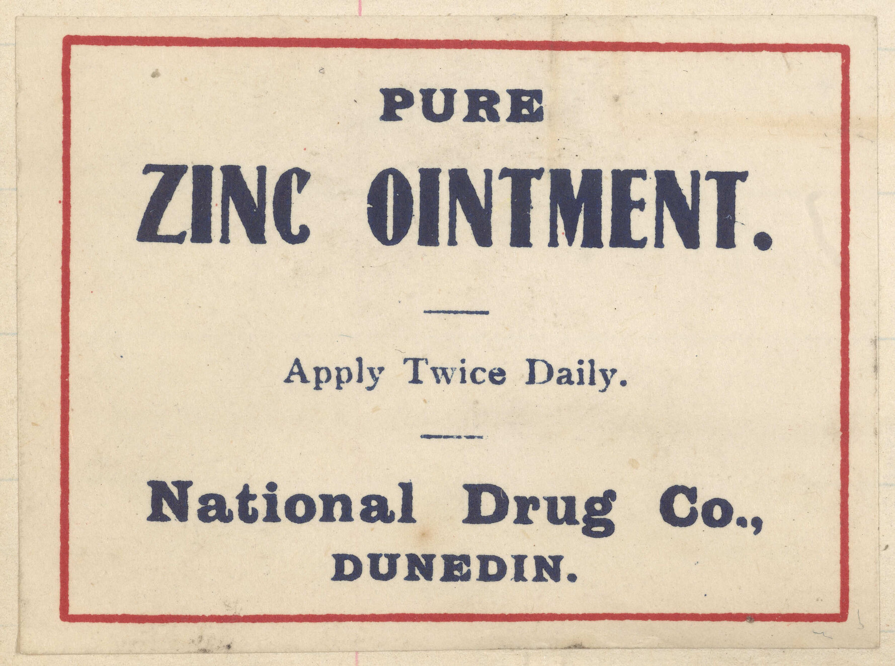 "Pure Zinc Ointment."