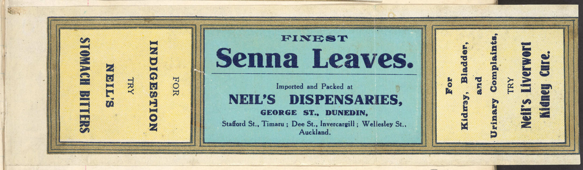 "Finest Senna Leaves."