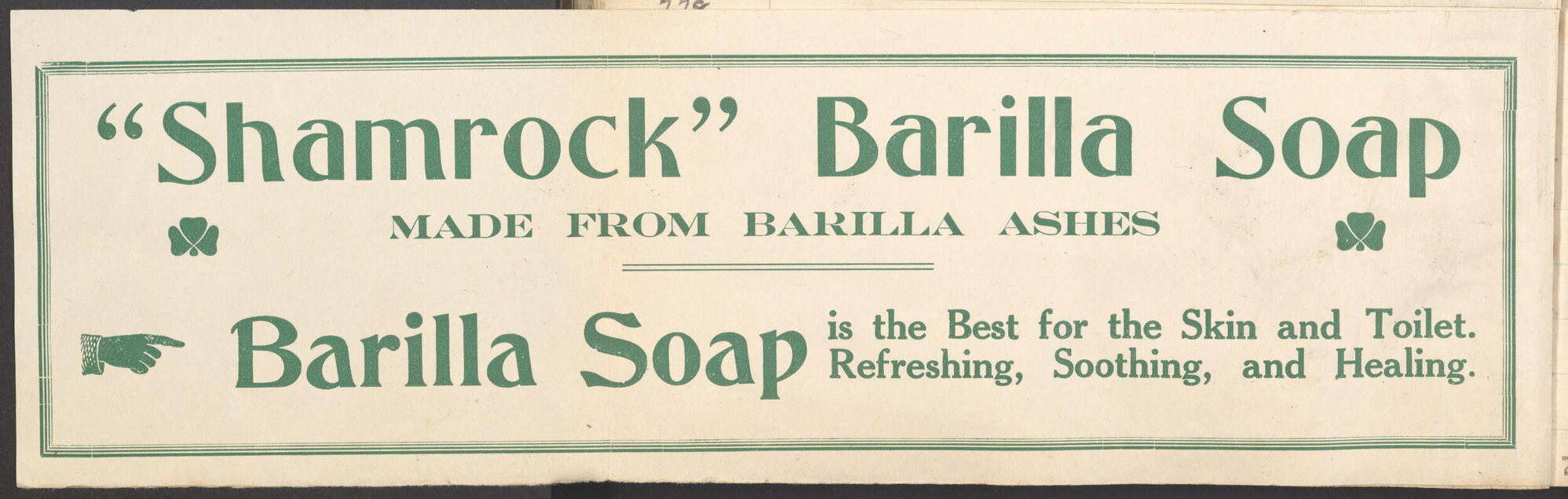 " "Shamrock" Barilla Soap"