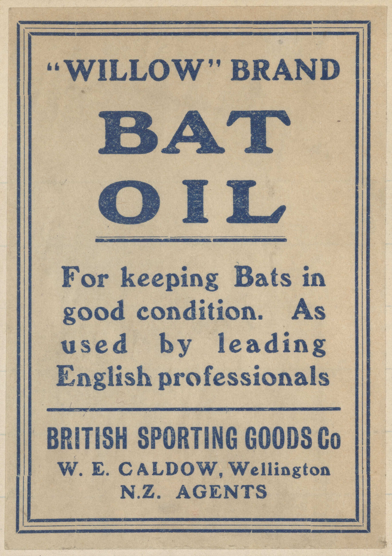 " "Willow" Brand Bat Oil"