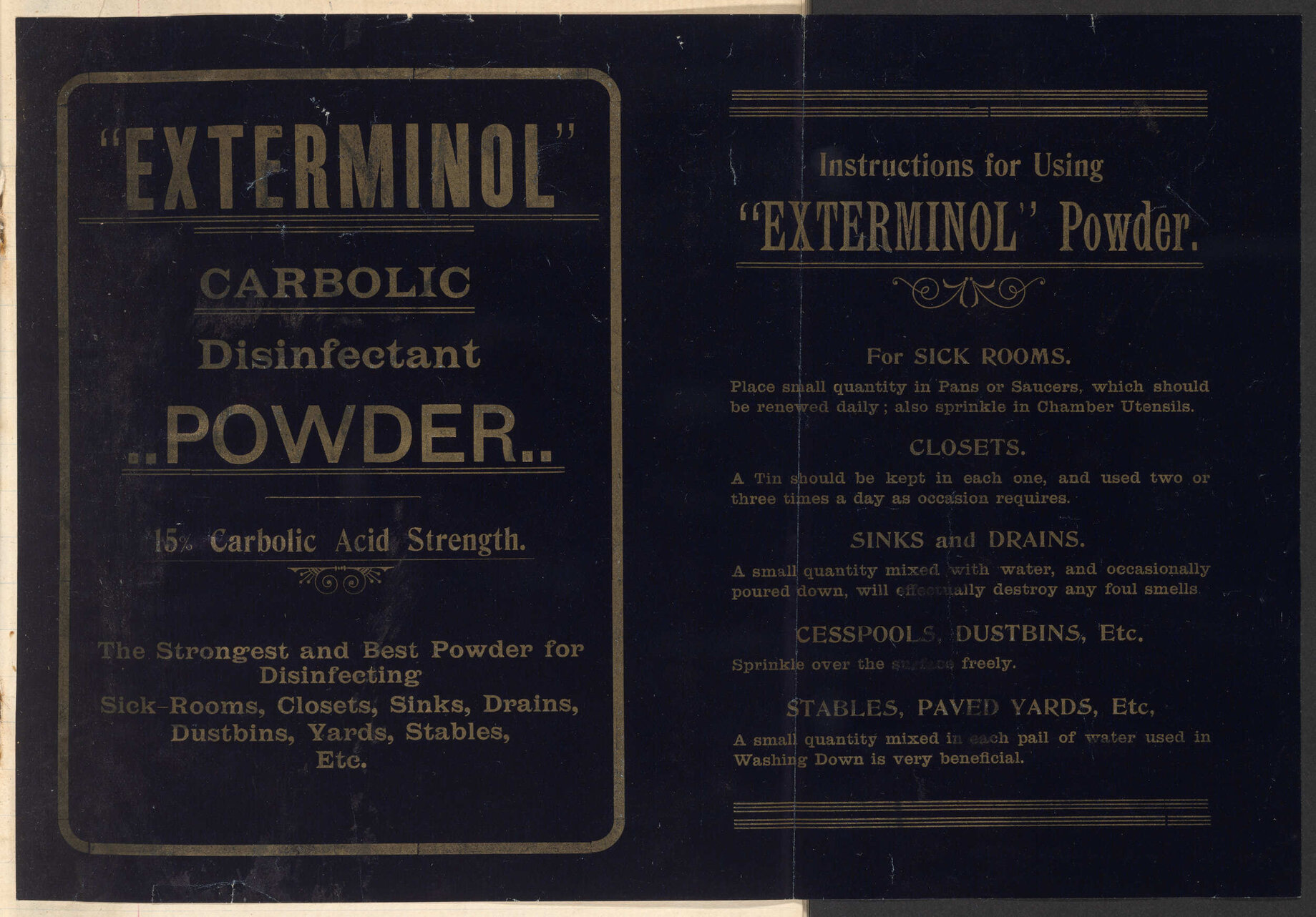 " "Exterminol" Carbolic Disinfectant Powder.."