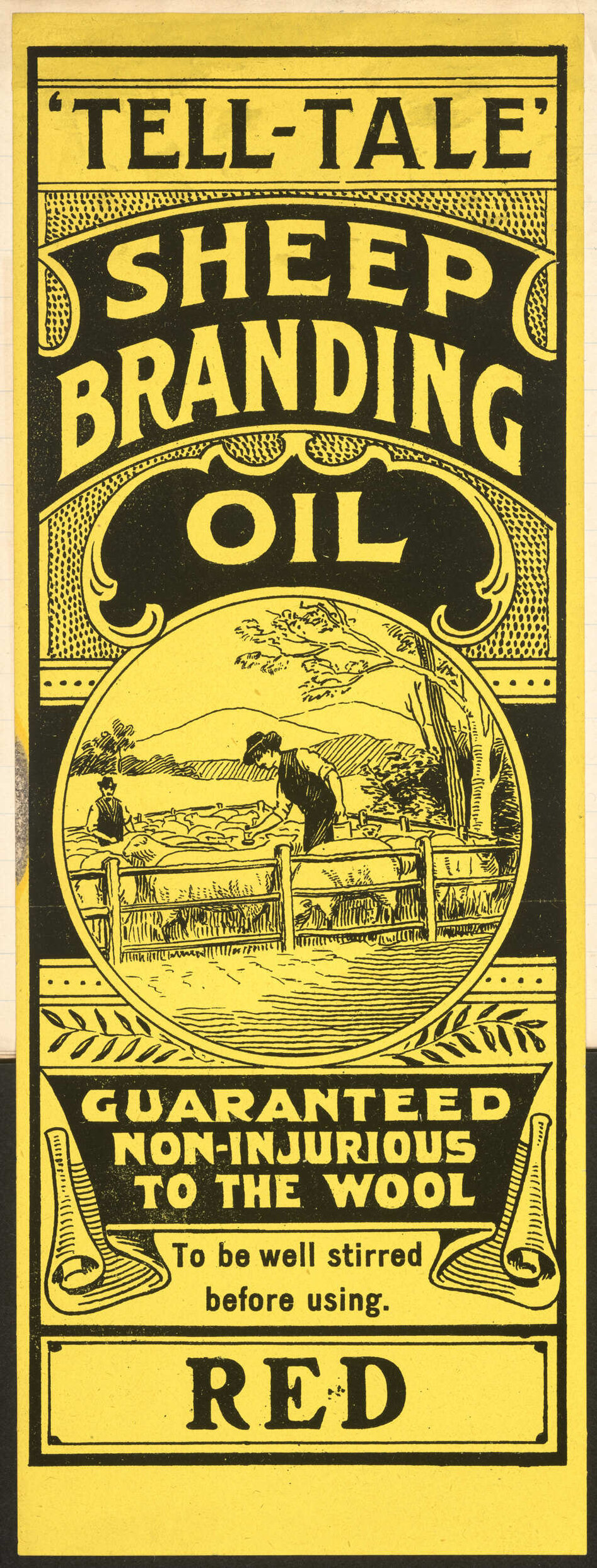 " 'Tell-Tale' Sheep Branding Oil"