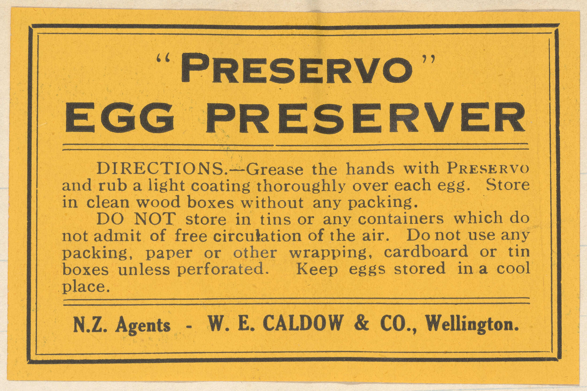 " "Preservo" Egg Preserver"