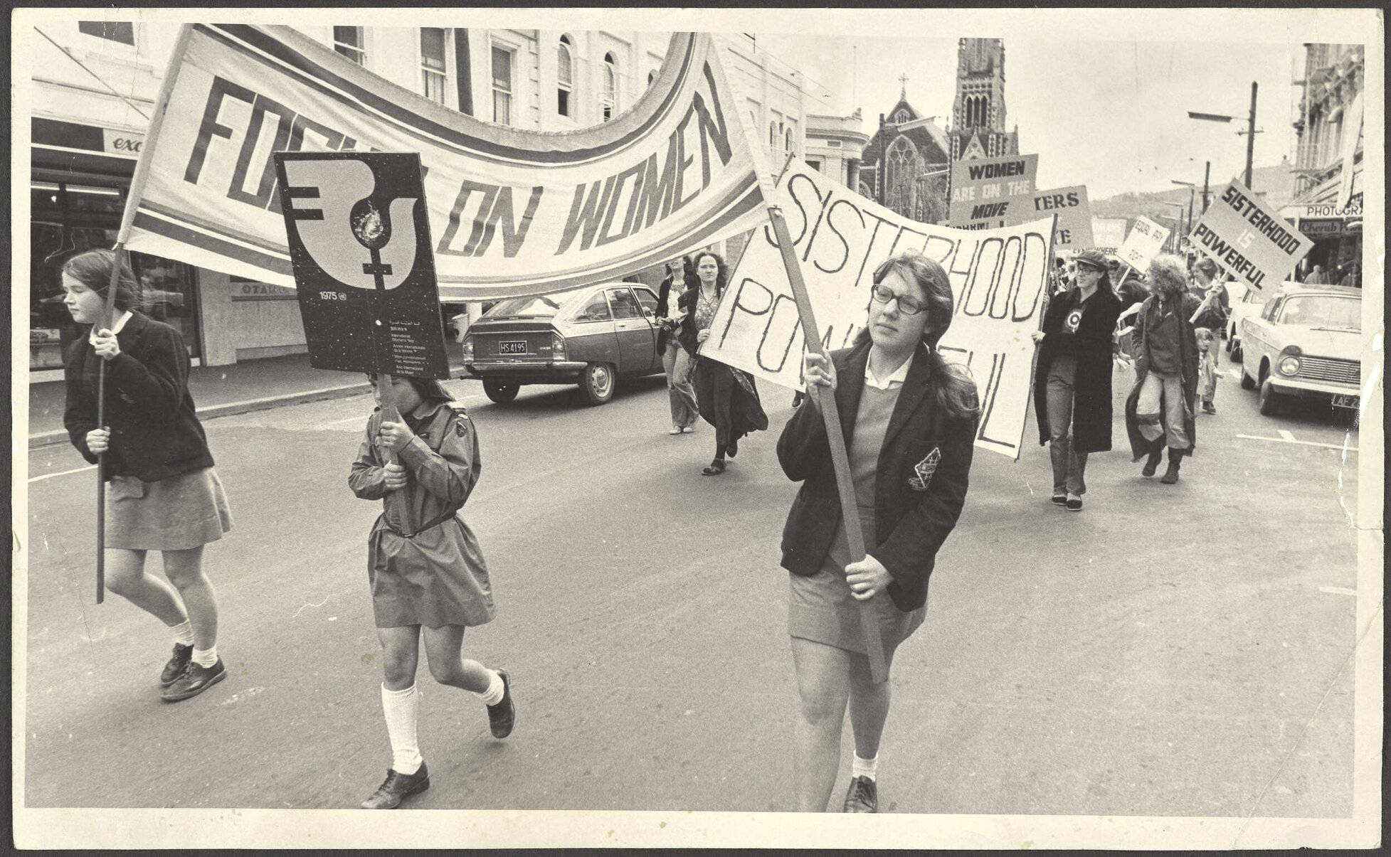 March for womens rights, George Street, Dunedin