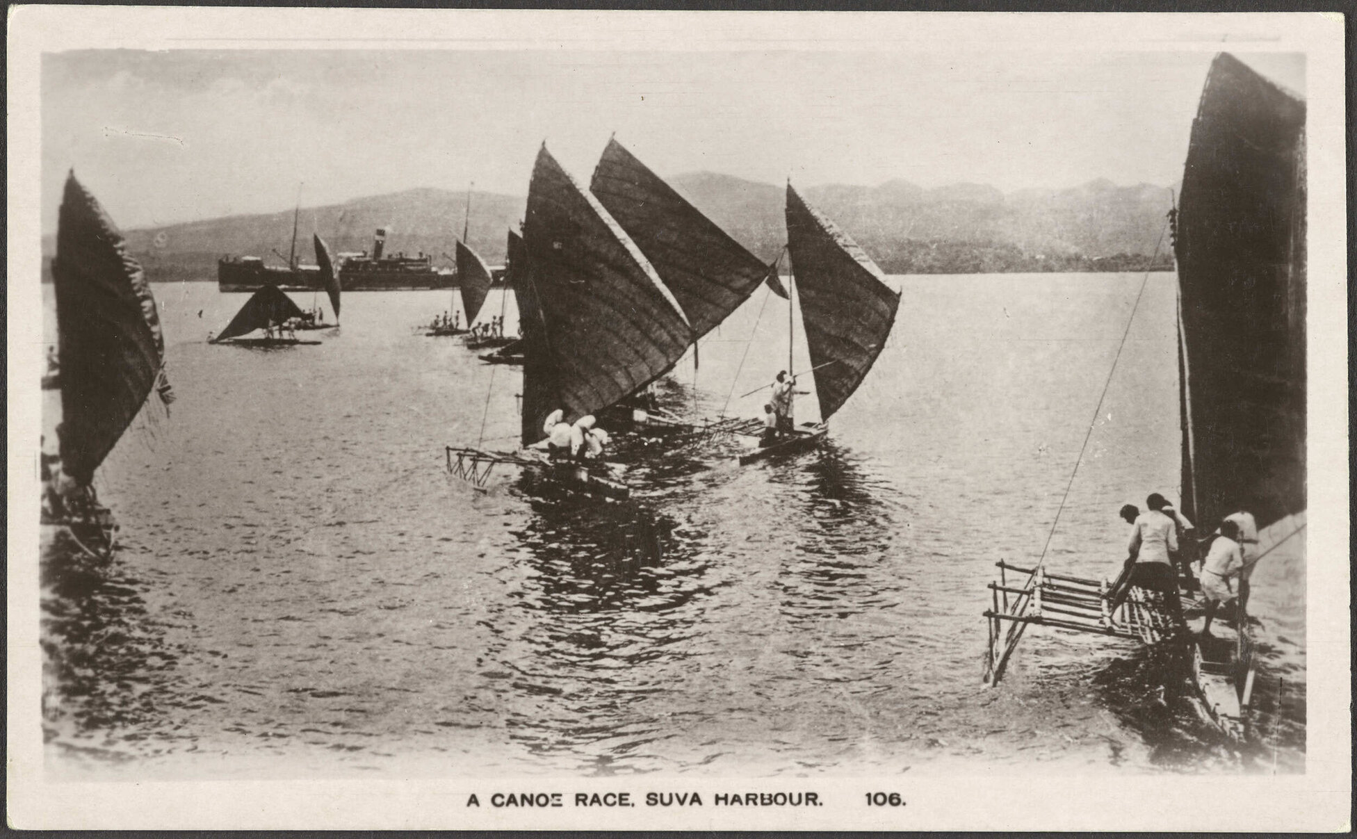 A Canoe Race, Suva Harbour