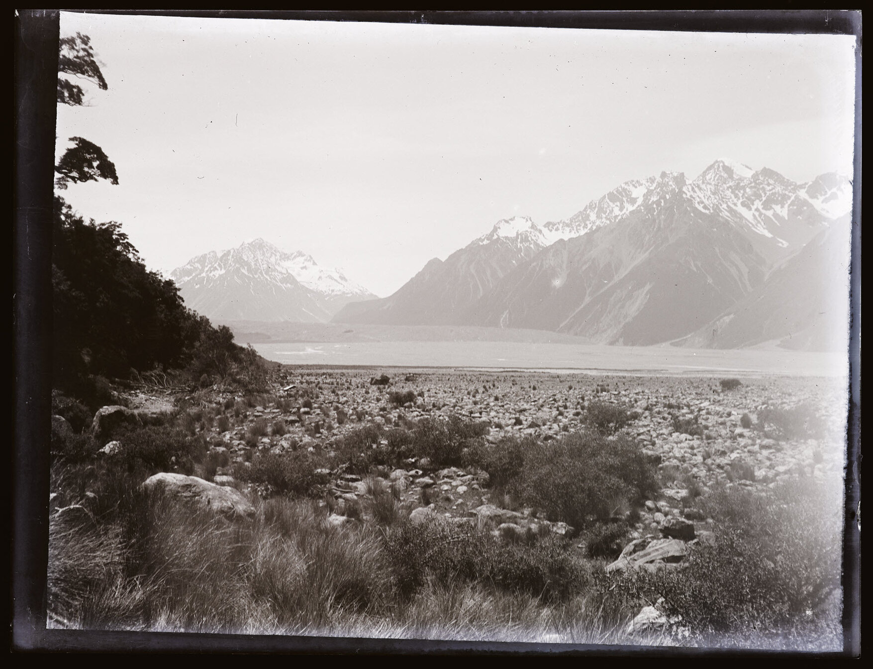 View towards snowy peaks