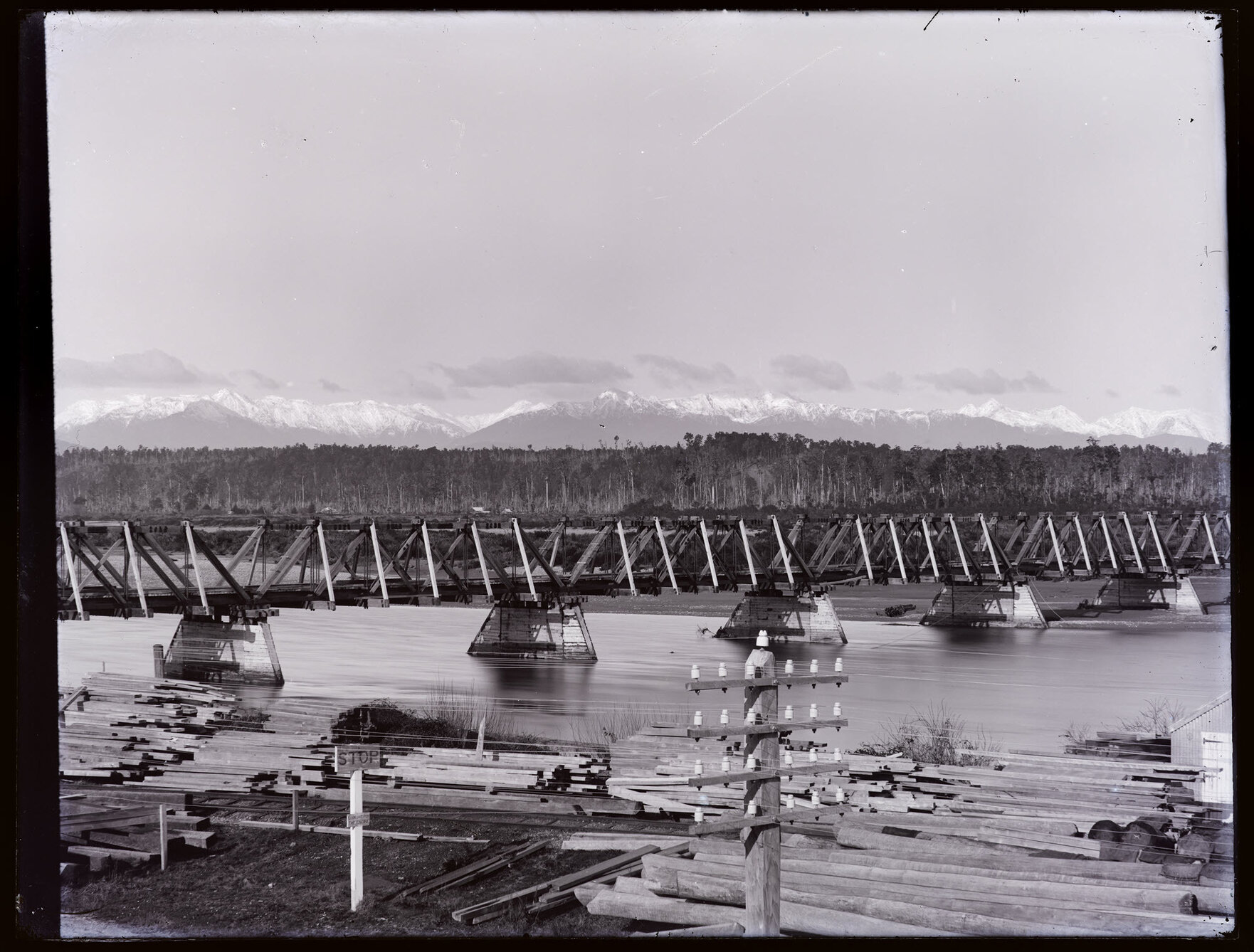 Bridge under construction, Hokitika