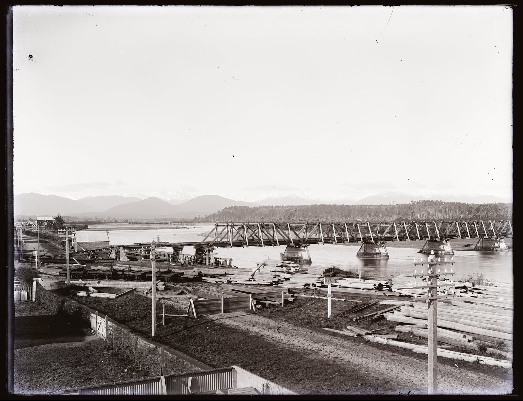 Bridge under construction, Hokitika