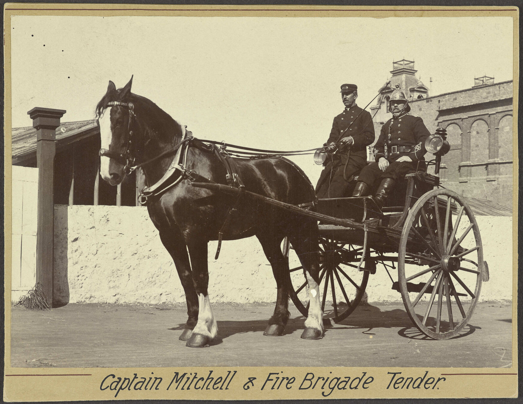 Captain Mitchell and fire brigade tender