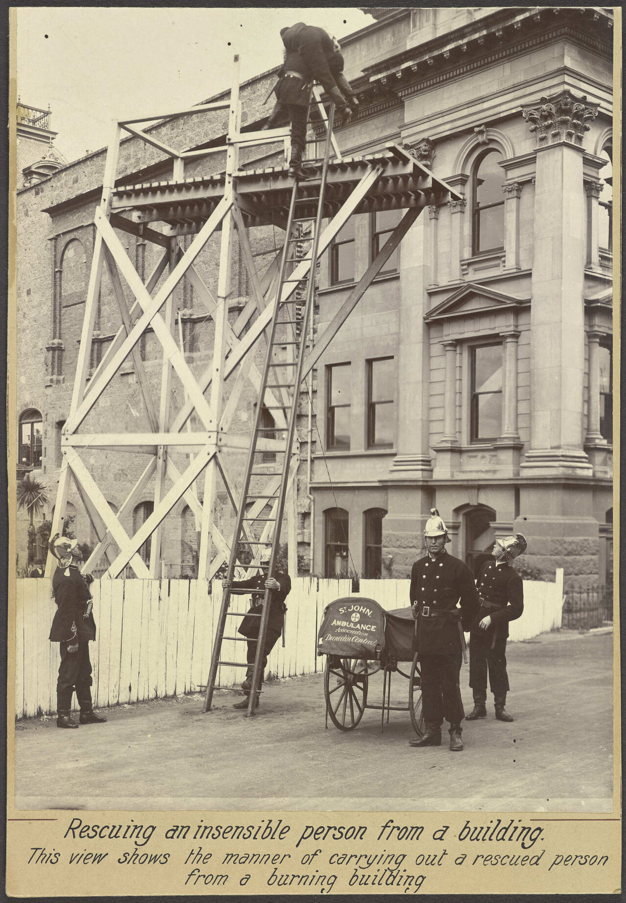 Rescuing an insensible person from a building