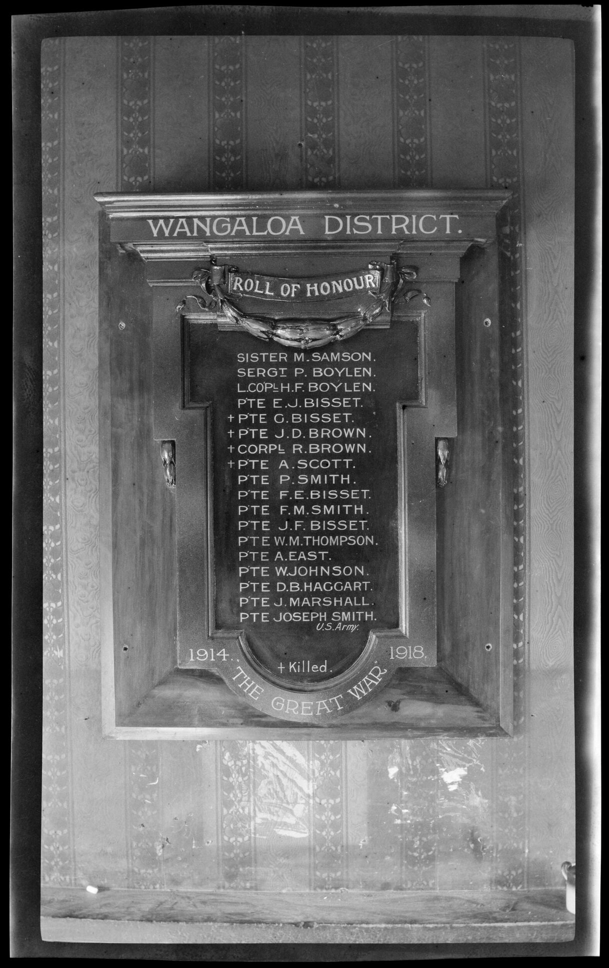 Wangaloa District Roll of Honour