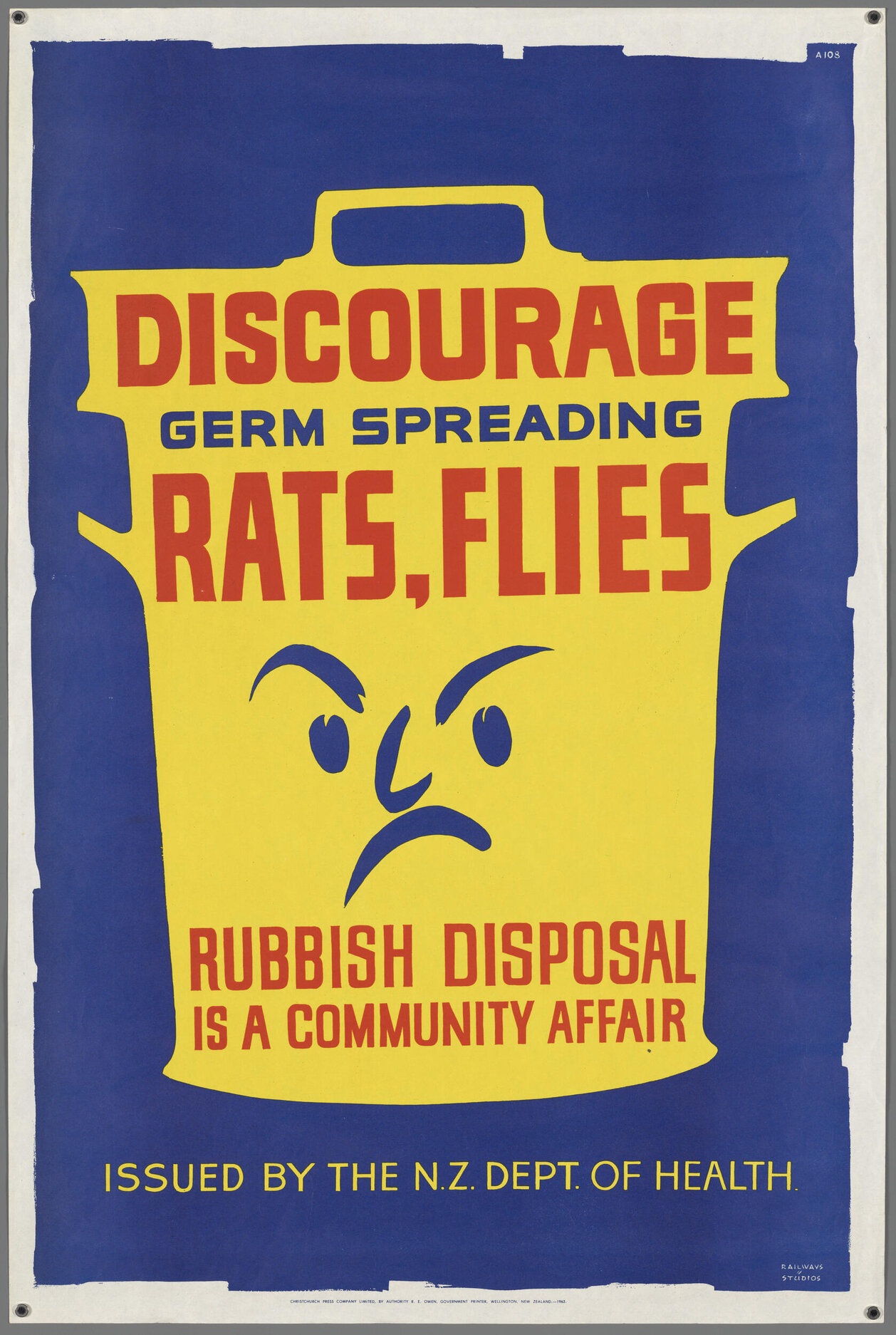 "Discourage Germ Spreading Rats, Flies Rubbish Disposal Is A Community Affair"