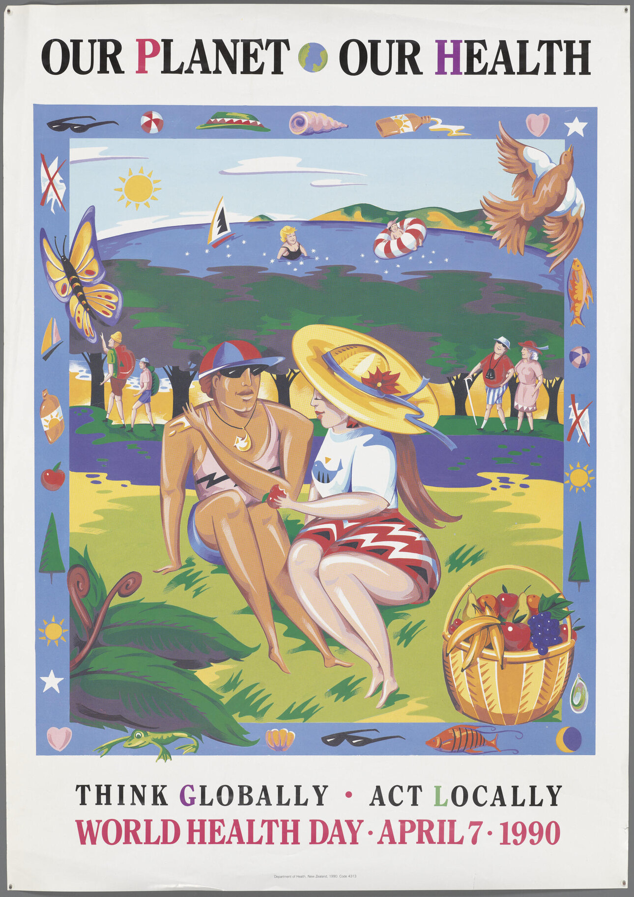 "Our Planet Our Health Think Globally Act Locally World Health Day April 7 1990"