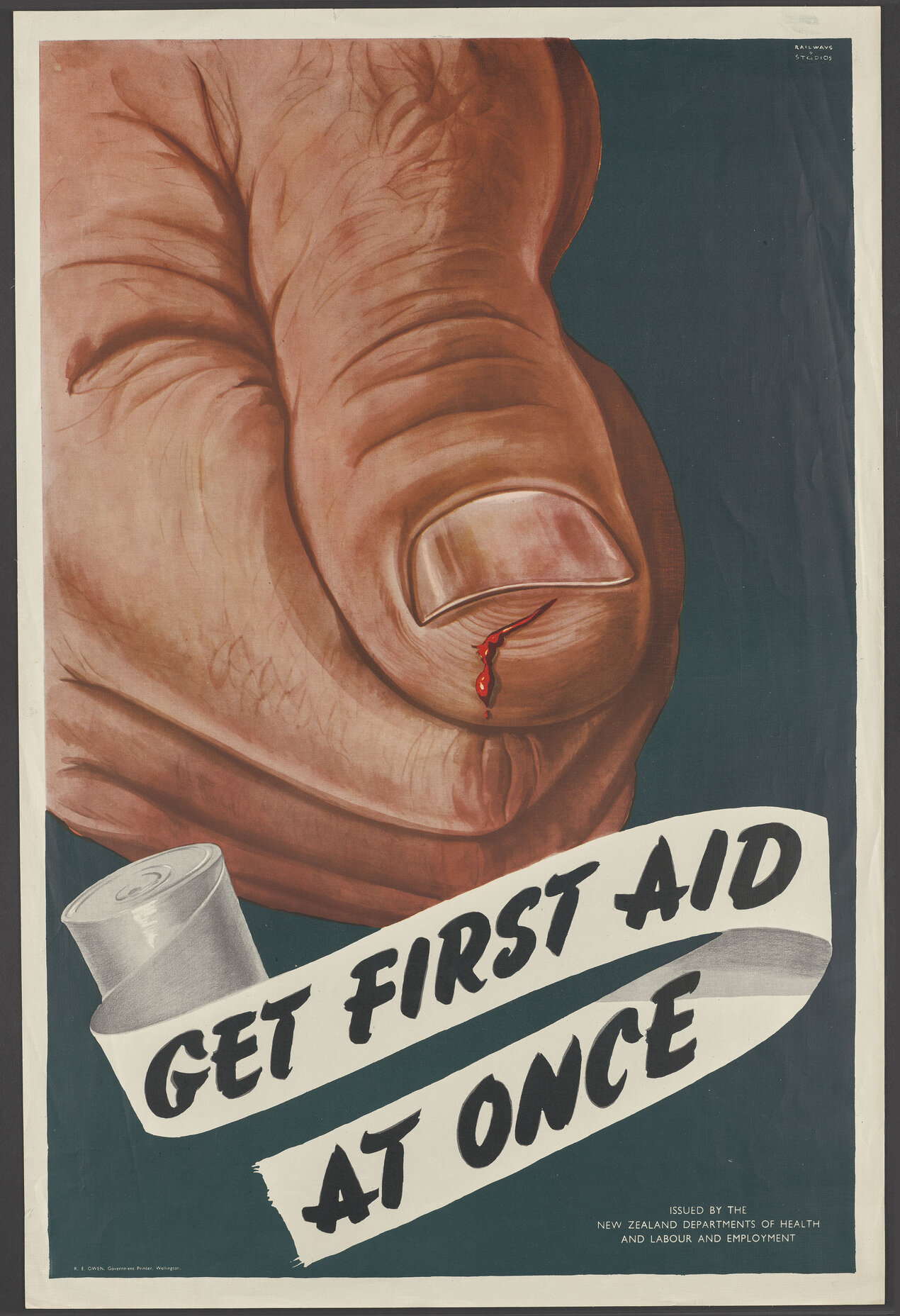 "Get First Aid At Once"