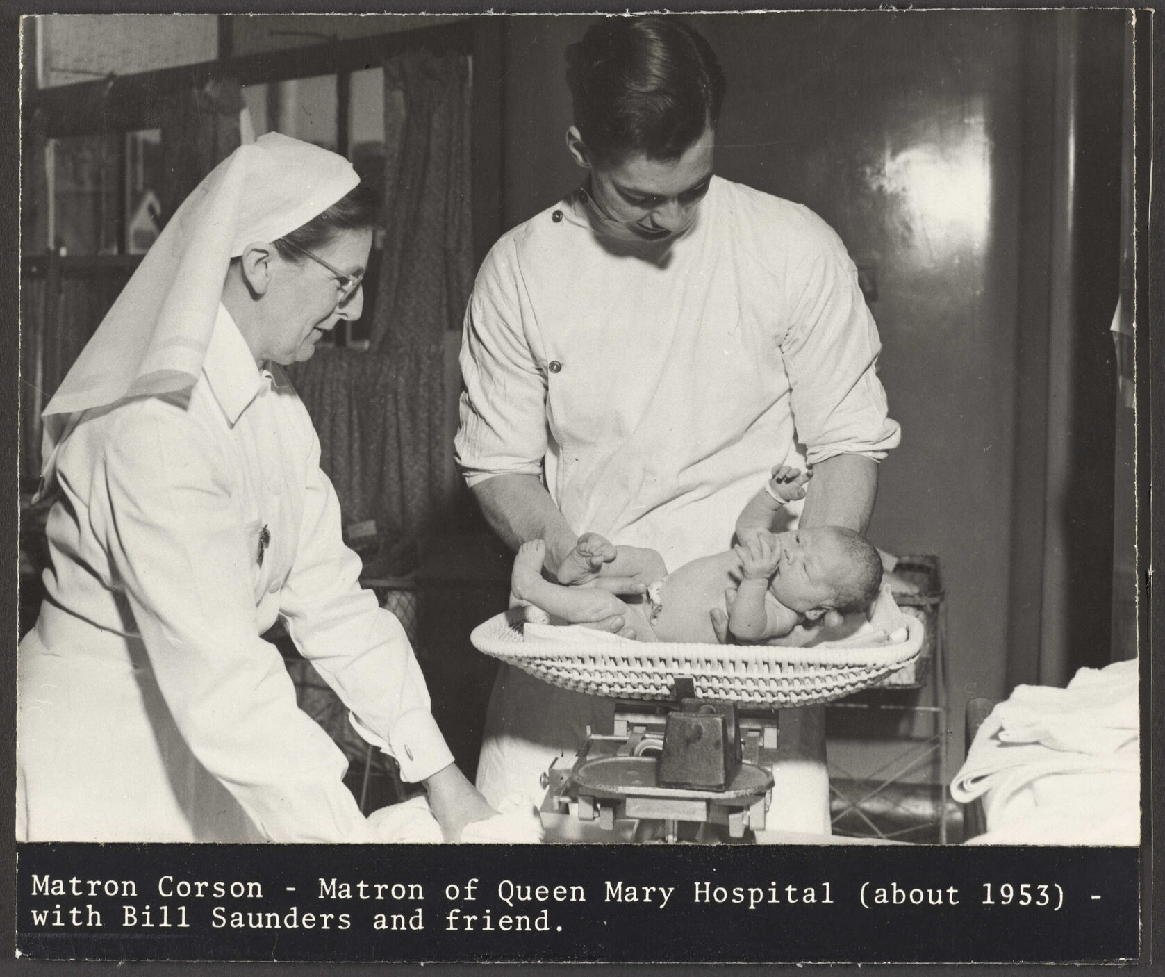Matron Corson with Bill Saunders and friend