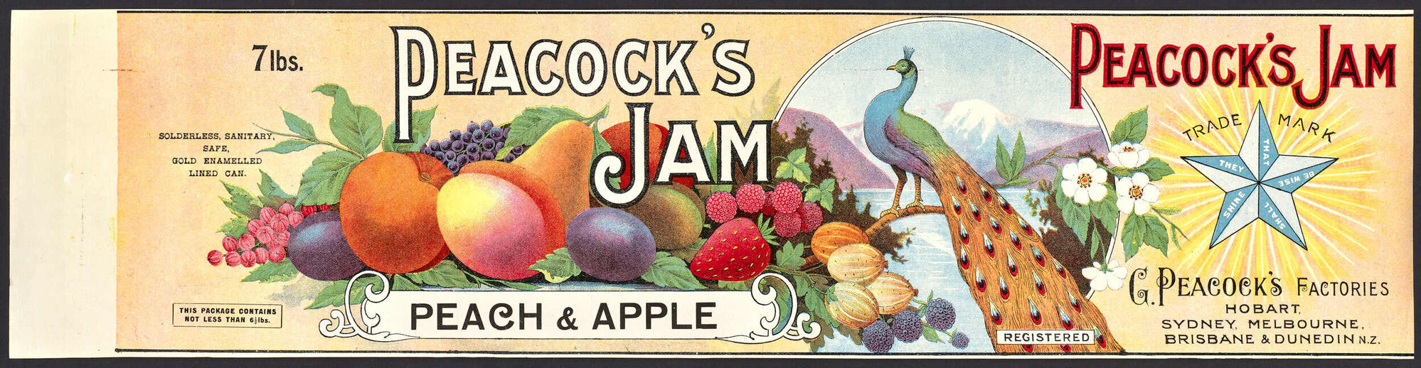 "Peacock's Jam Peach &amp; Apple"